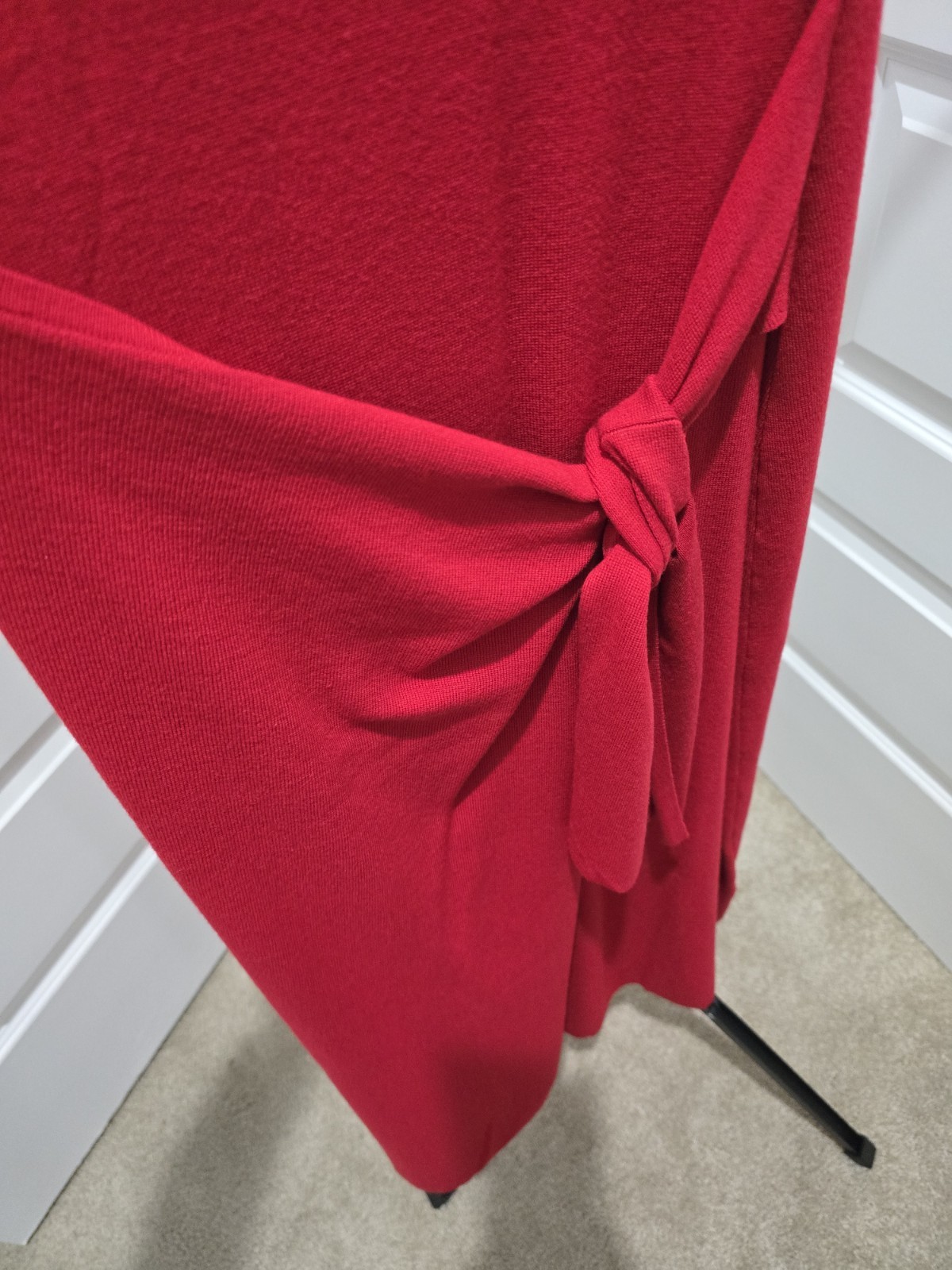 NWT Banana Republic Red Mock Turtleneck faux wrap Sleeveless Dress Size XS