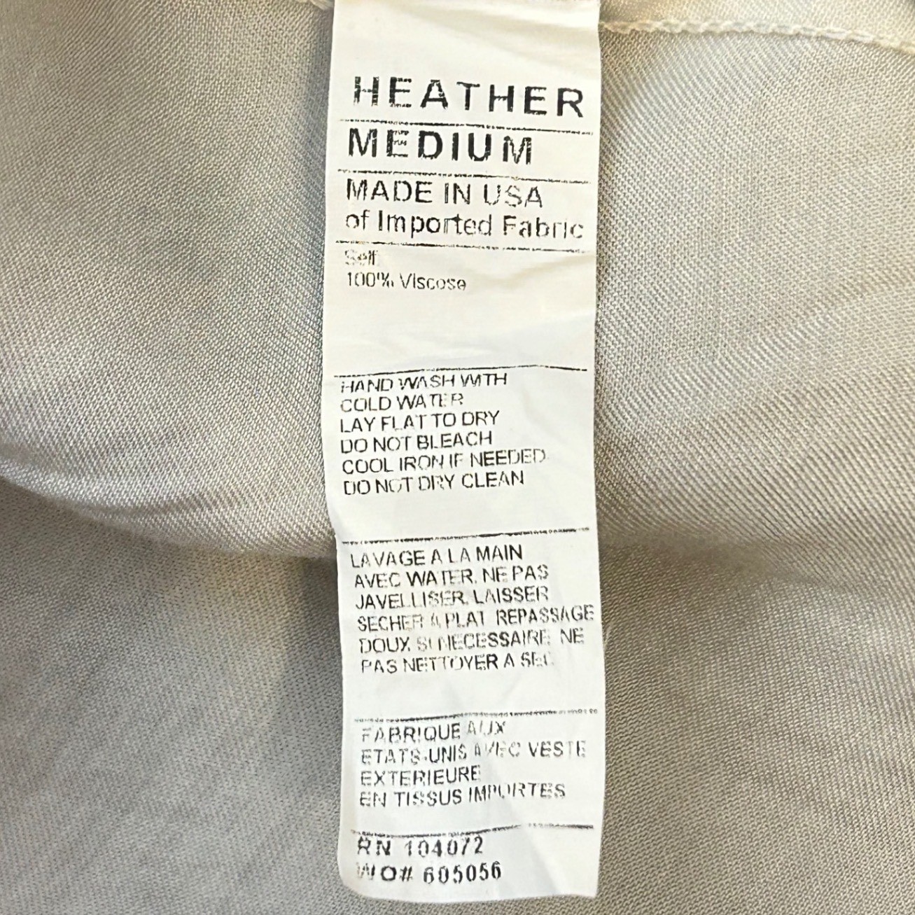 Heather Asymmetrical Ruffle Hem Grey Blue Wash Midi Dress Womens Medium