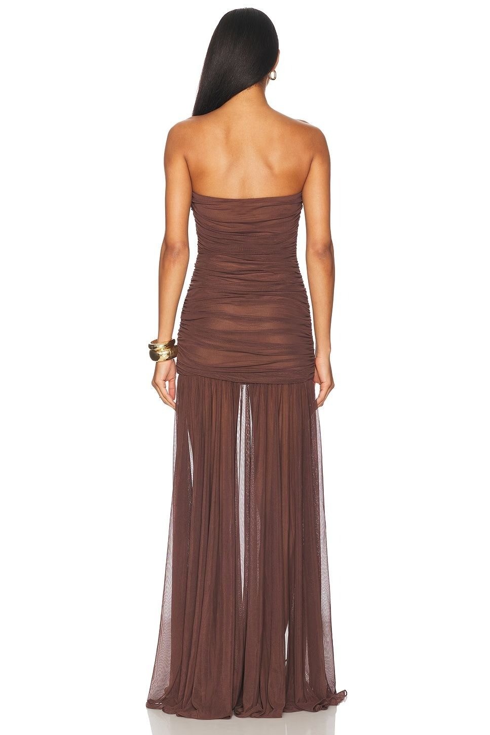 retrofete Adele Dress in Dark Chocolate Medium New Womens Long Maxi Gown