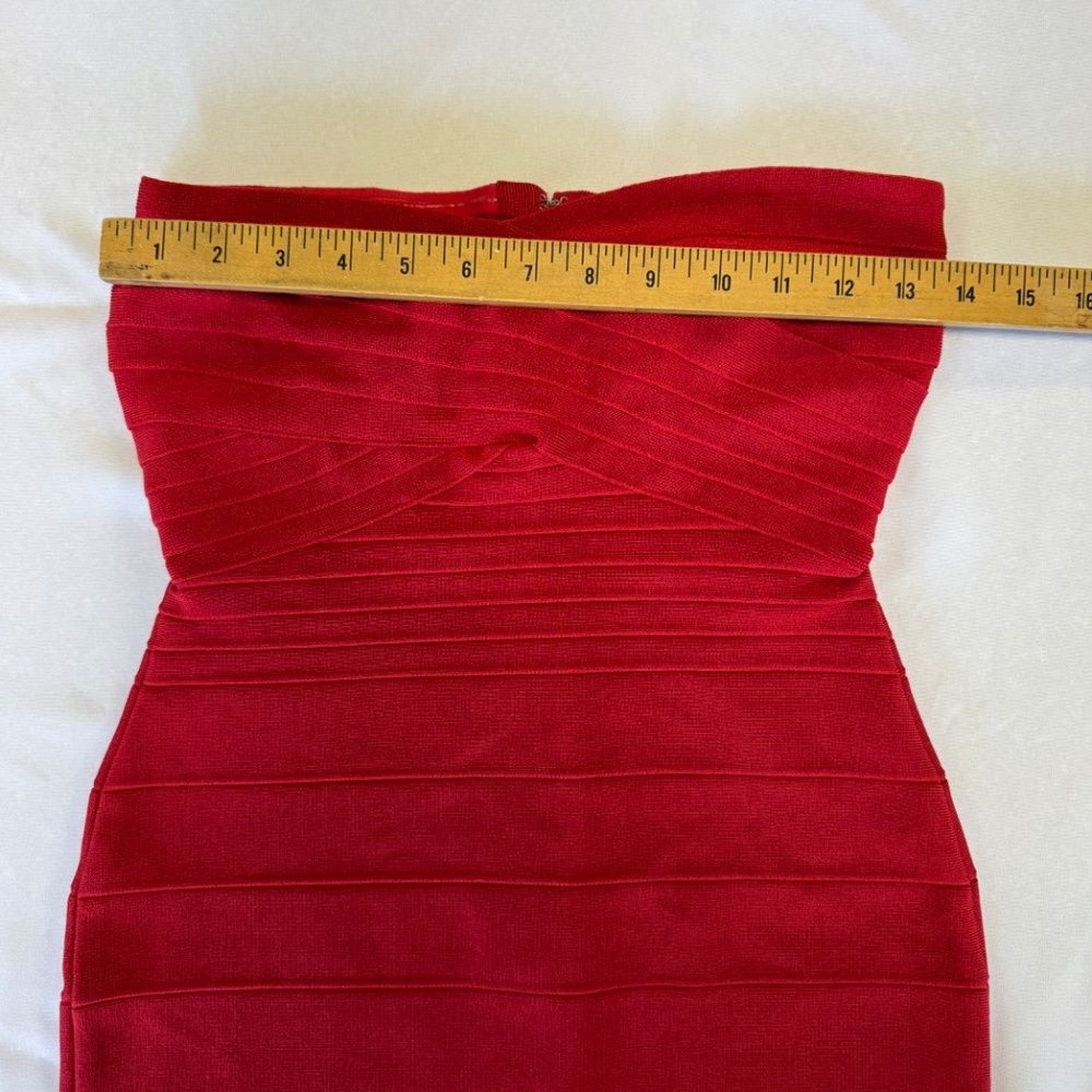Strapless Bandage Bodycon Strapless Red Dress Size M