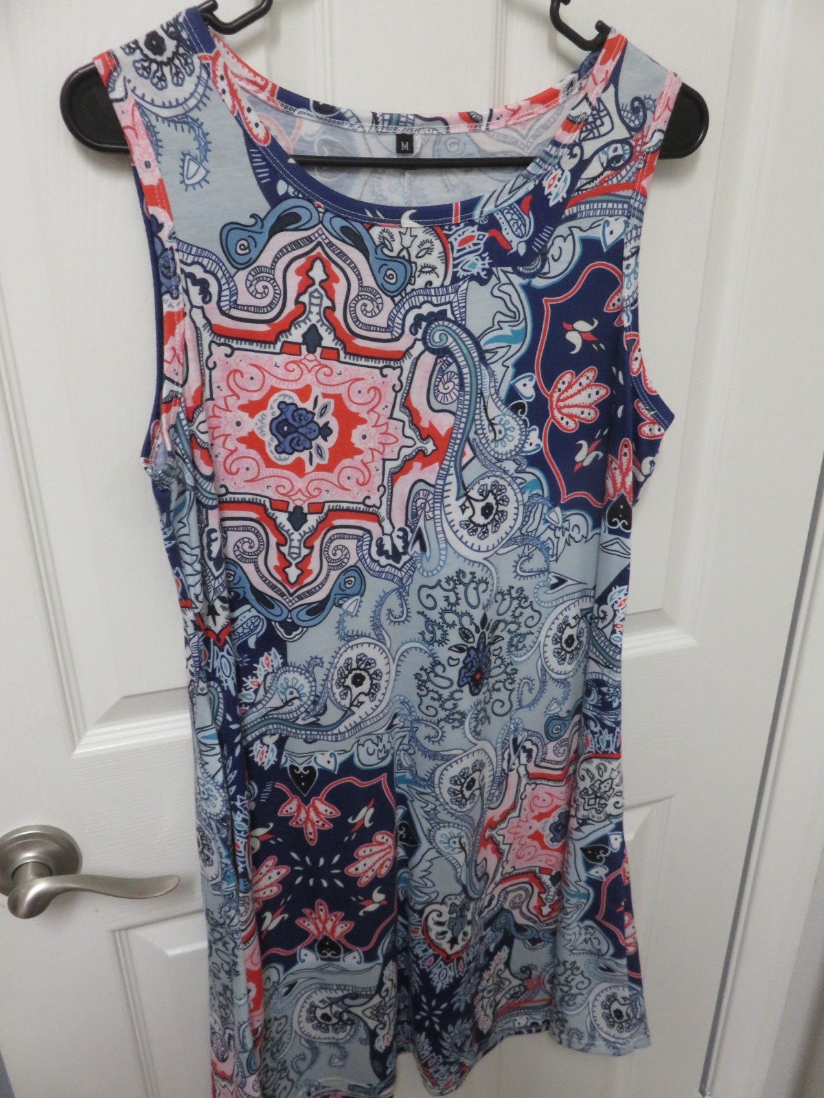 Bohemian Multicolored Sleeveless Spring / Summer Dress M