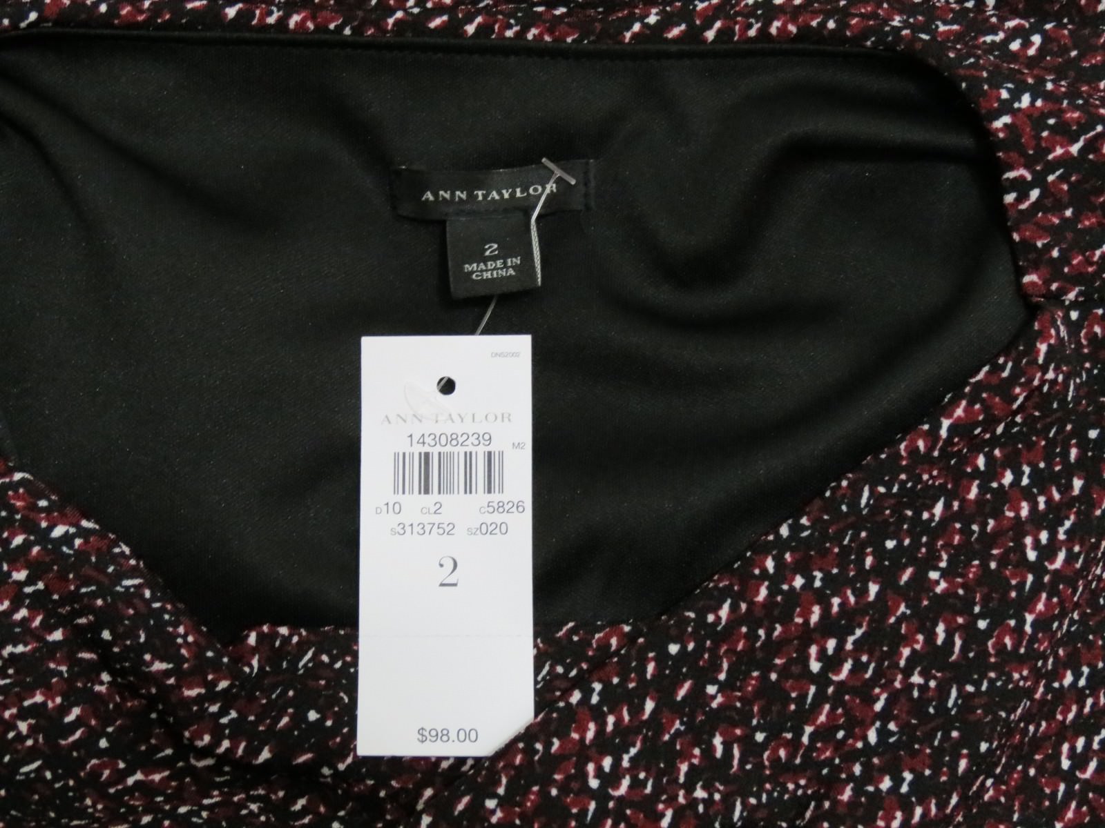 Ann Taylor Brown Multi-Color Sleeveless Gathered Waist Sheath Dress Size 2 NWT