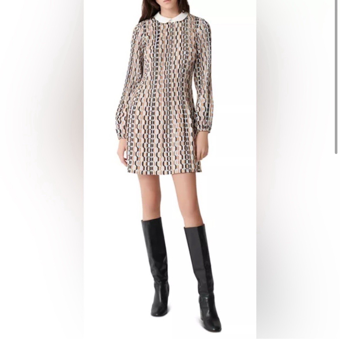 Maje Rockilana Geometric Print Dress/SMALL/US 4