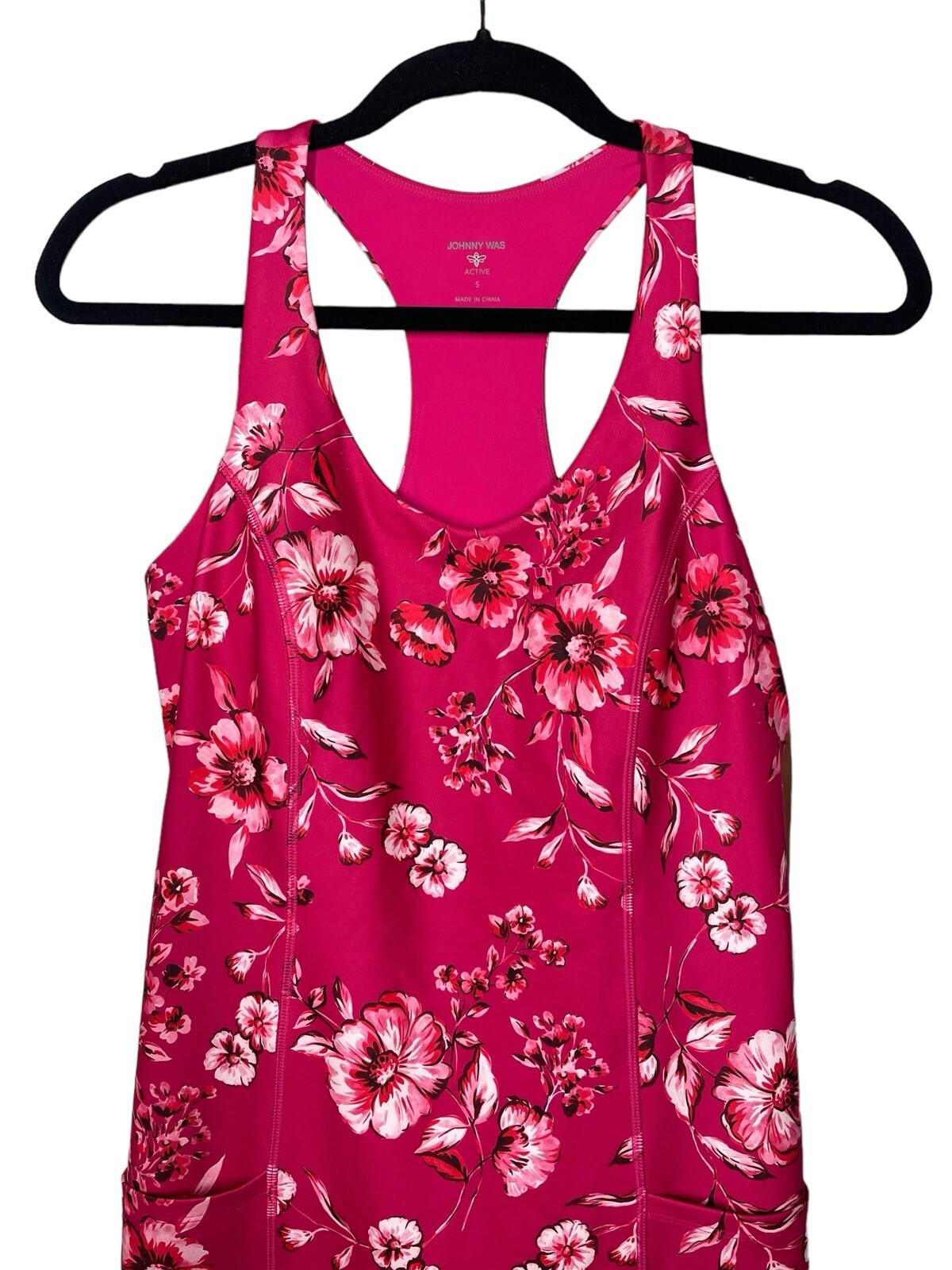 Johnny Was XL Misty Fall Everyday Tennis Dress Pink Floral Print Racerback $270