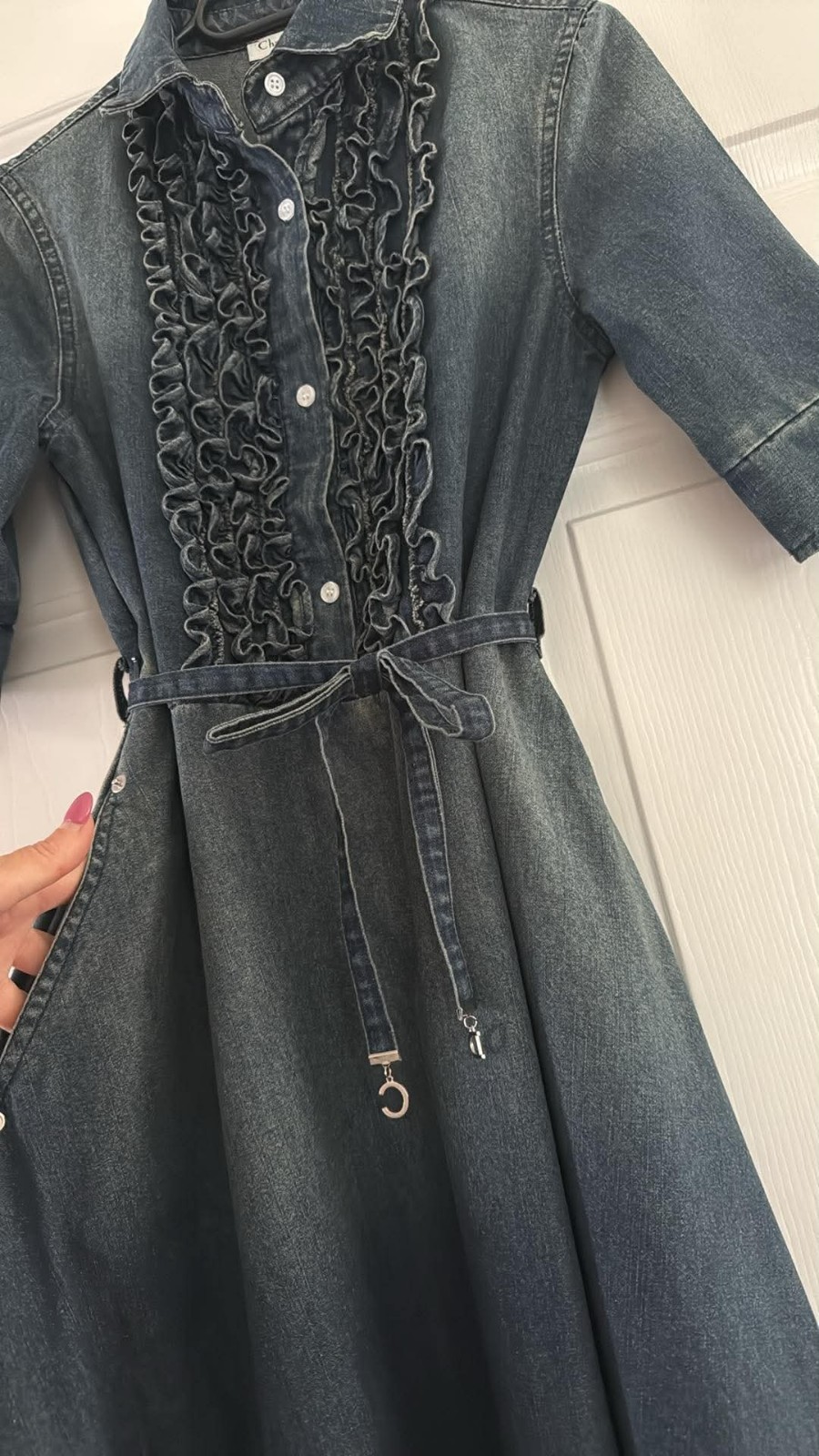 Dior Denim Dress Medium Size Pre-owned