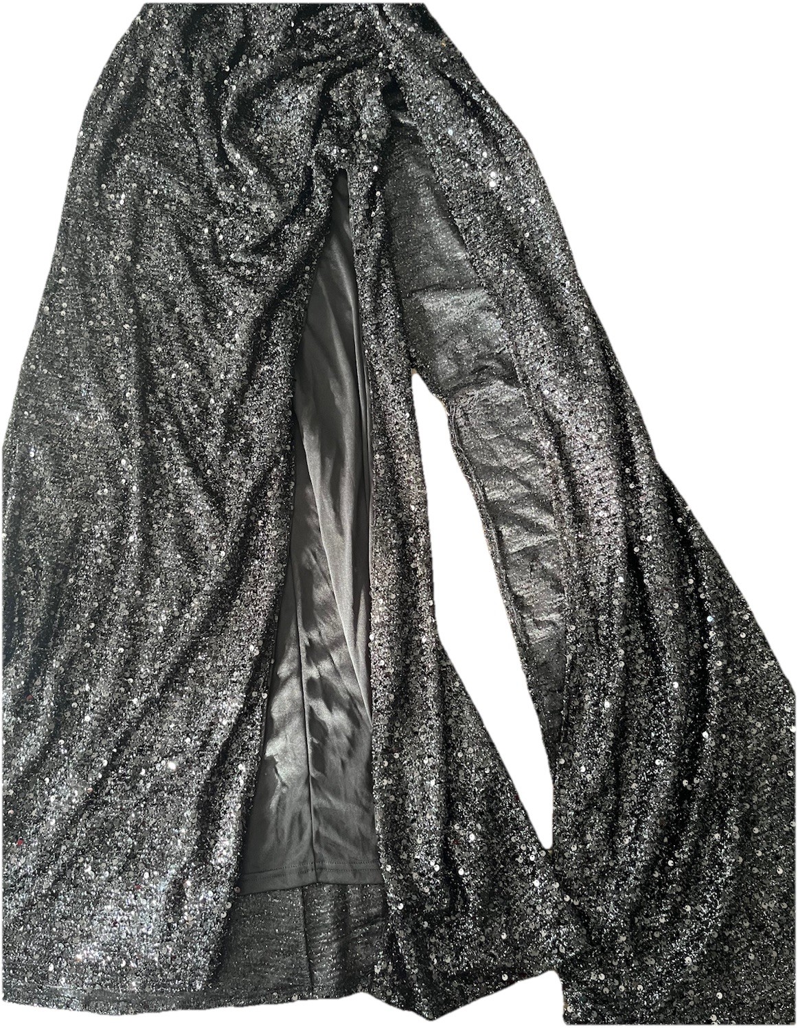 Adyce Black Sequin Gown Size M SIDE SPLIT | Side Train