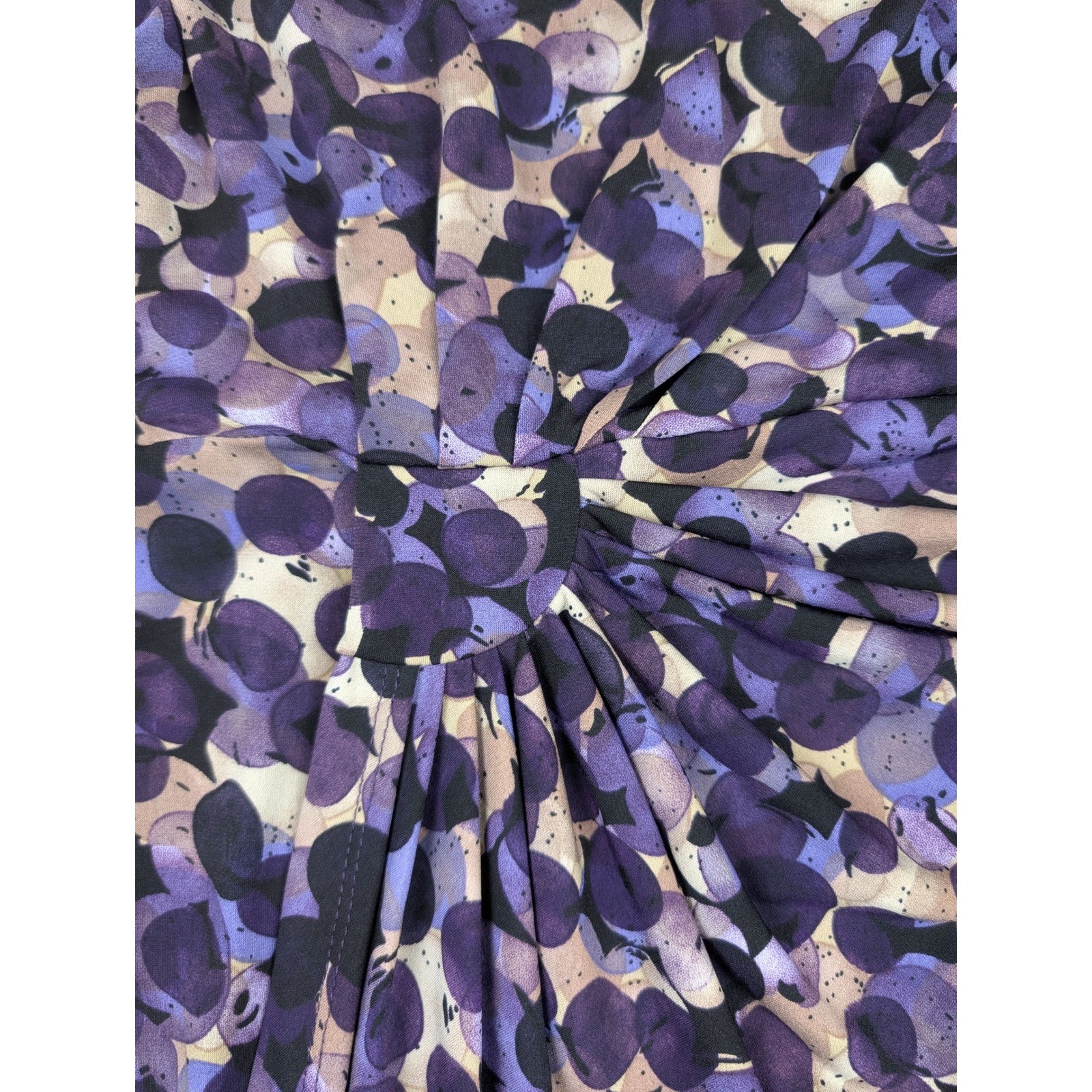 Connected Apparel Purple Abstract Dot Knot Front Sleeveless Sheath Dress Size 8