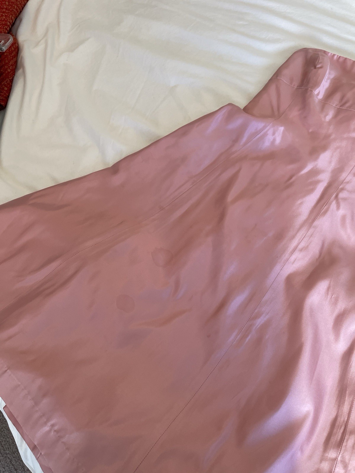 Vera Wang Dress Womens 6 Pink Strapless Taffeta Fit Flare Kick Pleat Formal FLAW