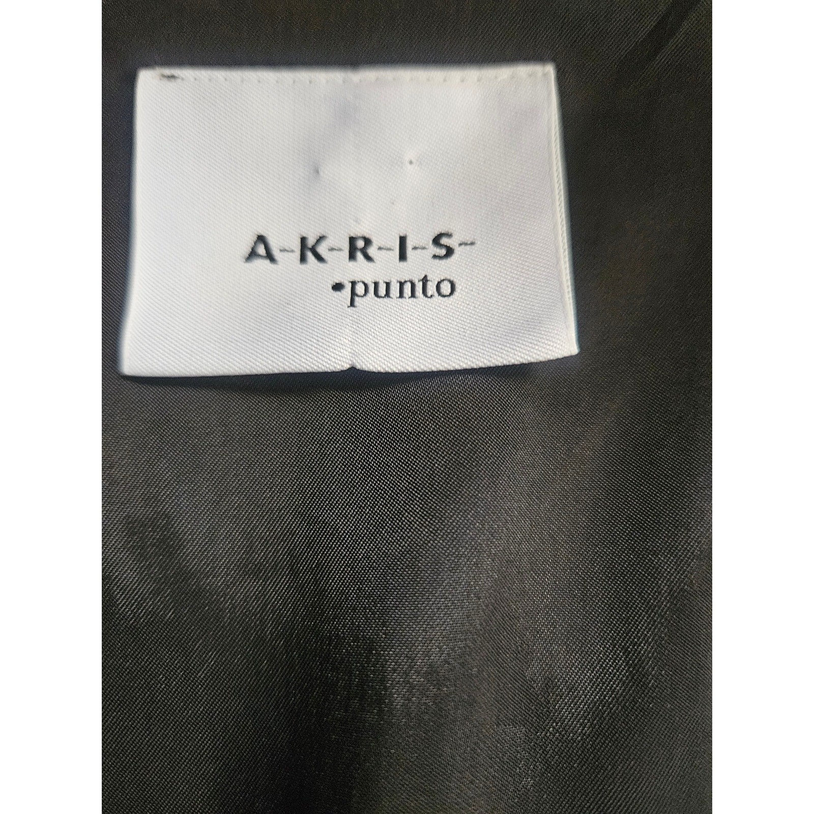 Akris Punto Black Shift Dress Sz L Lined Front Zip Up Above the Knee Lgth