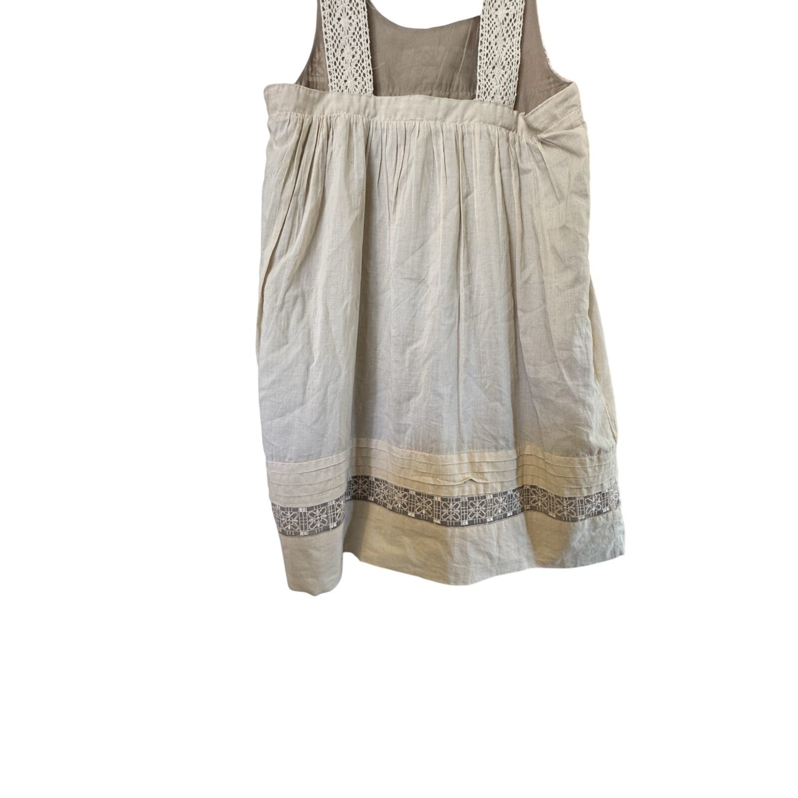 Billabong Sleeveless Mini Dress Beige Embroidered Cutout Casual Summer
