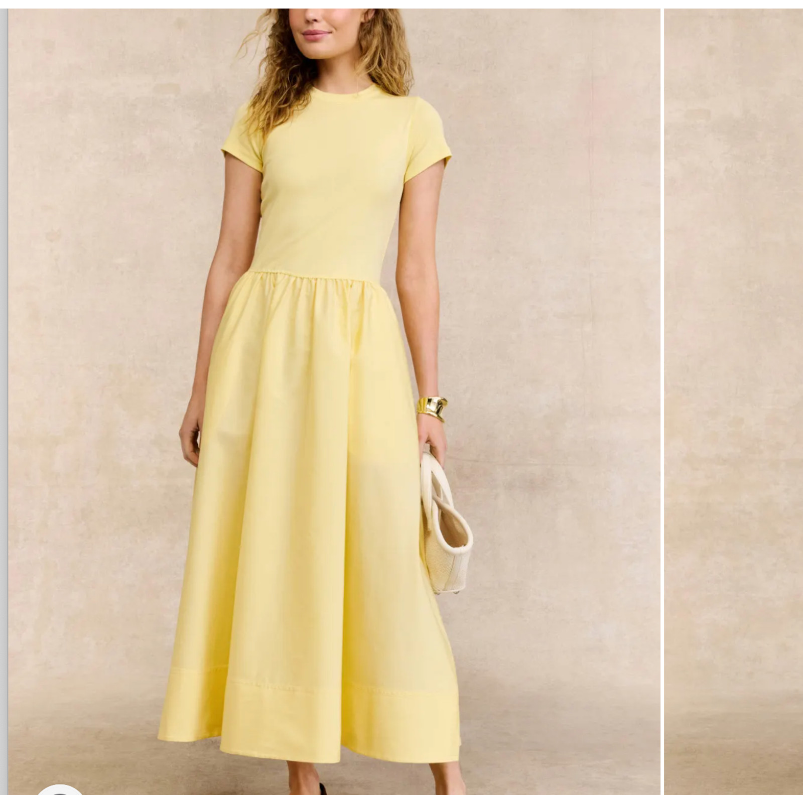 Polo Ralph Lauren Yellow Fit Flare Midi Dress LARGE Cotton Preppy Designer $400