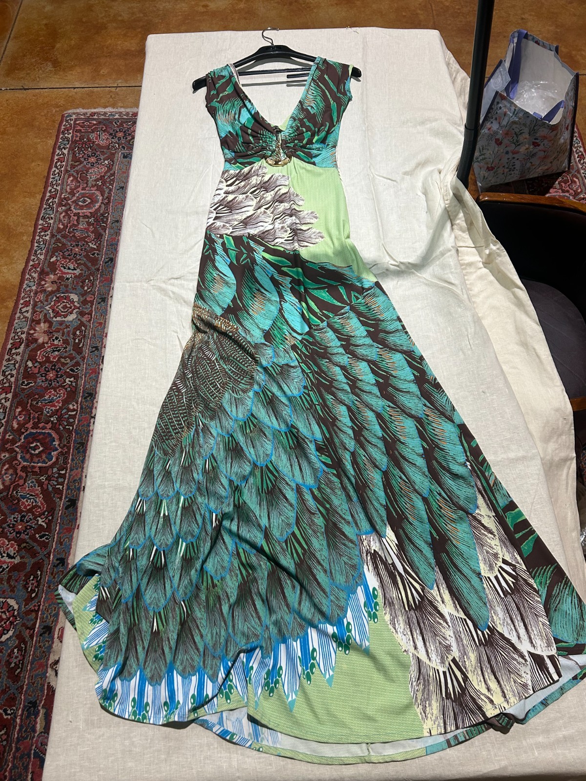 Roberto Cavalli Peacock Maxi Summer Dress Size IT 42/ US 6/ Eu 38