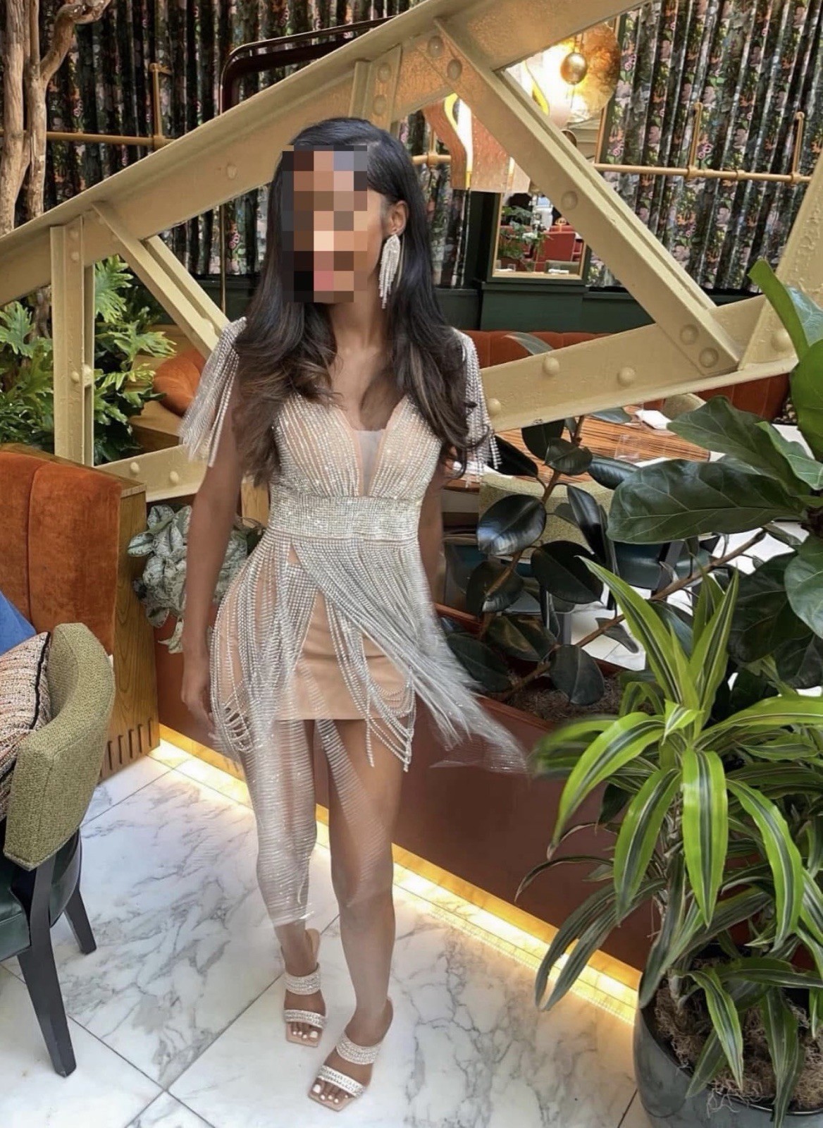 The Calico Crystal Fringe Mini Dress | Signature luxury S/M