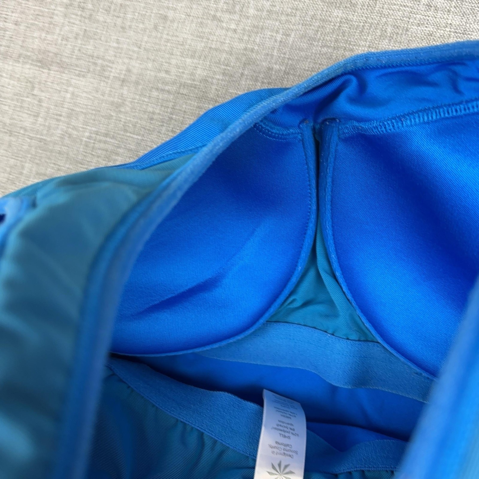 Athleta Tank Dress Womens Small Blue High Neck Racerback Shelf Bra Pockets
