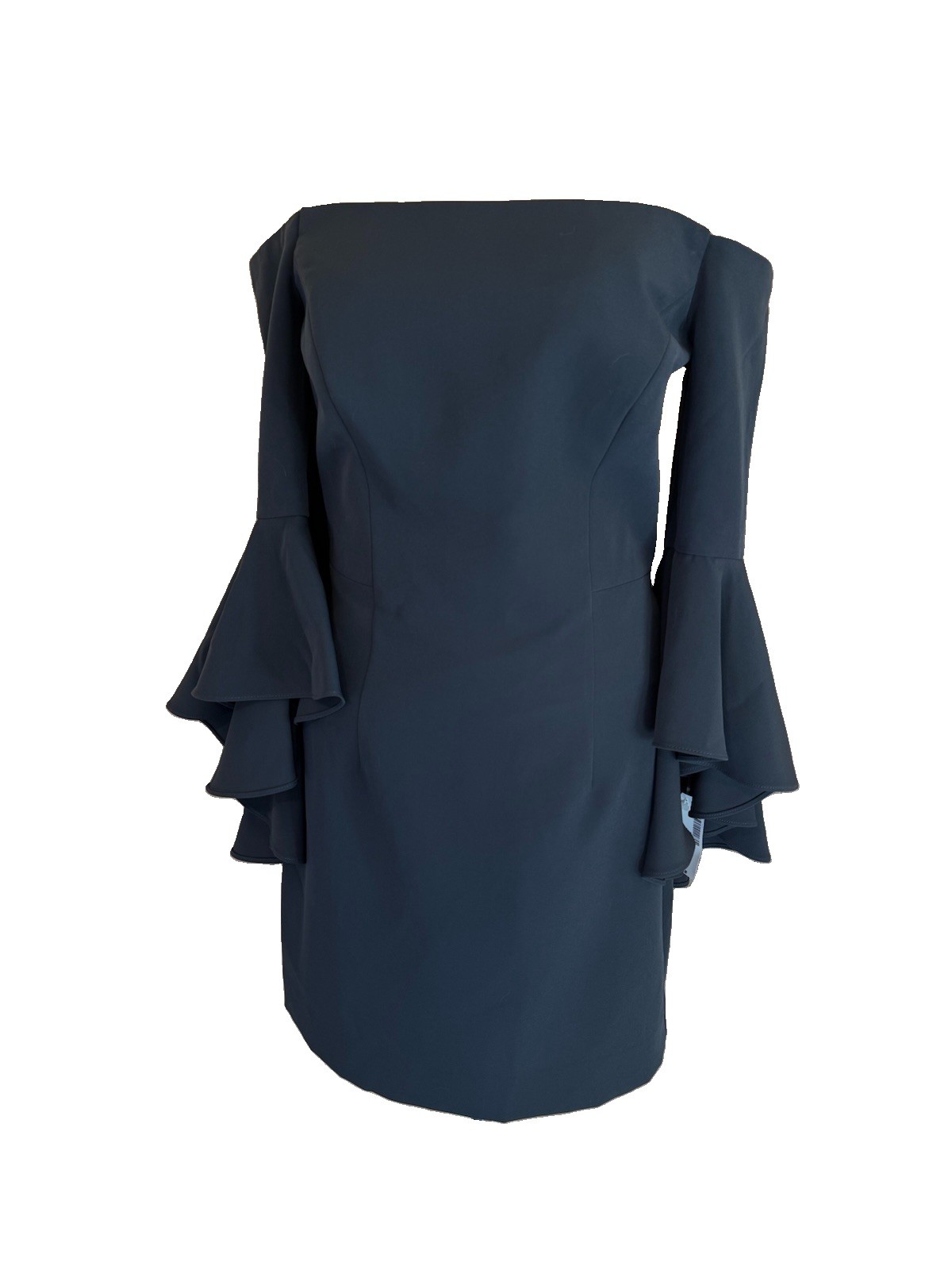 MILLY (8) Selena Dress Charcoal/Grey Bell Sleeve NWT $435