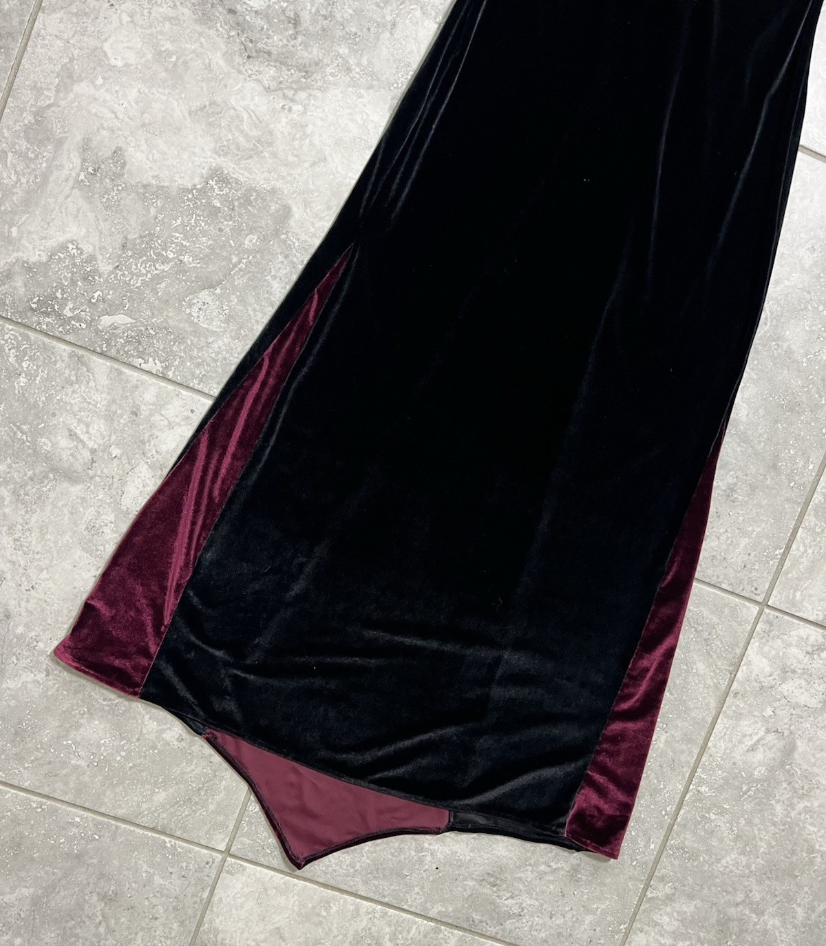 Cykxtees VTG 90S Goth Renaissance Medieval Vampire Velvet Dress Gown M L