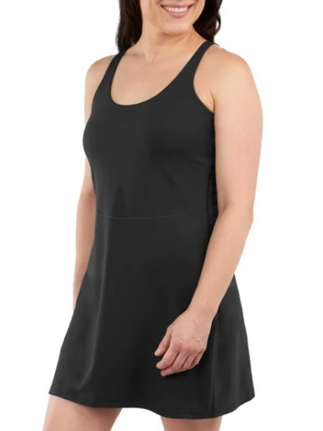 Elle Sport 1856544 Active Tank Dress Black w Built In Shorts Size XL #H8181