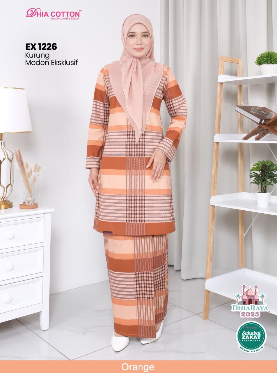 Baju Kurung Moden cotton S Labuh Longgar Kain Lipat ala Batik inc. shipping fee