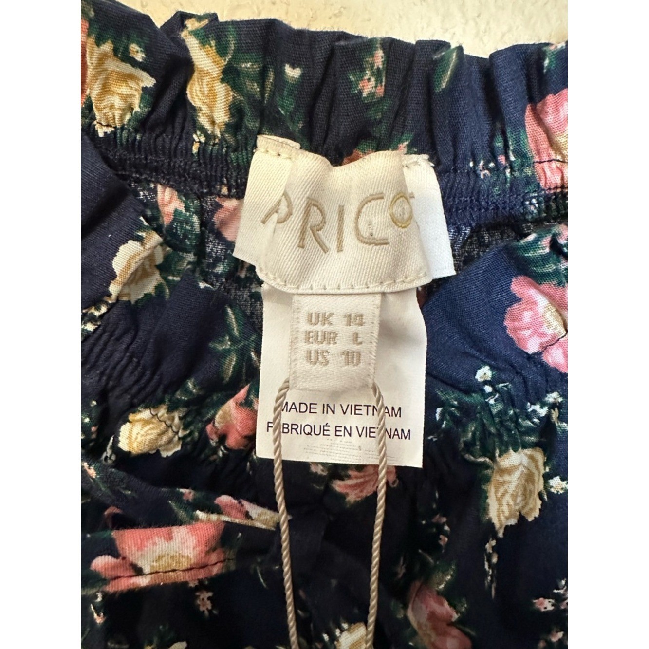 Apricot Milkmaid Dress Cottagecore Smocked Floral Mini Dress Size Large NWT