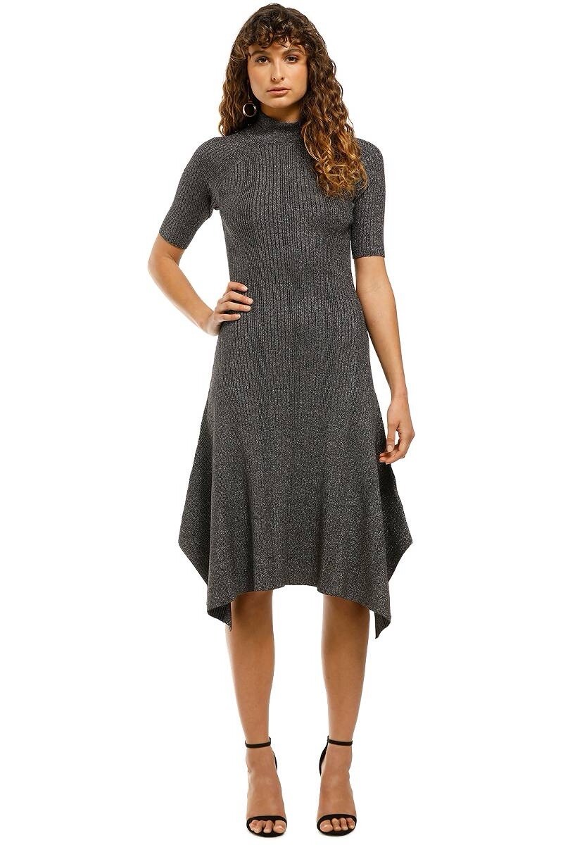 HUSK Glitter knit dress in pewter size L/UK14