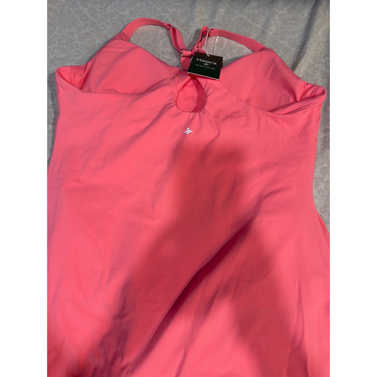 Halara Easy Peezy Plush Tummy Control Active Dress Pockets Pink Large New