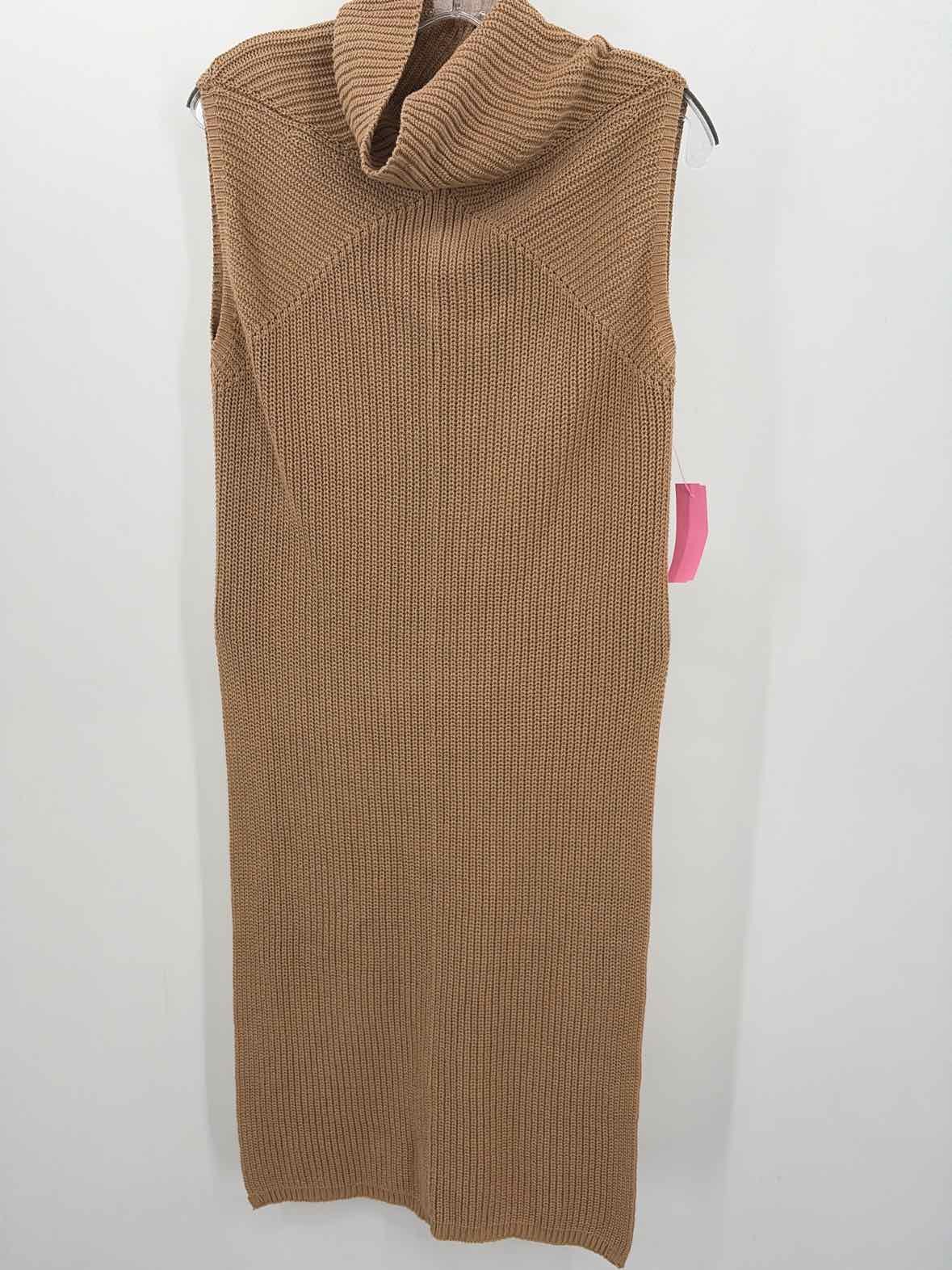 Pre-Owned Haven Well Within Tan Size Small Midi Sleeveless Dress