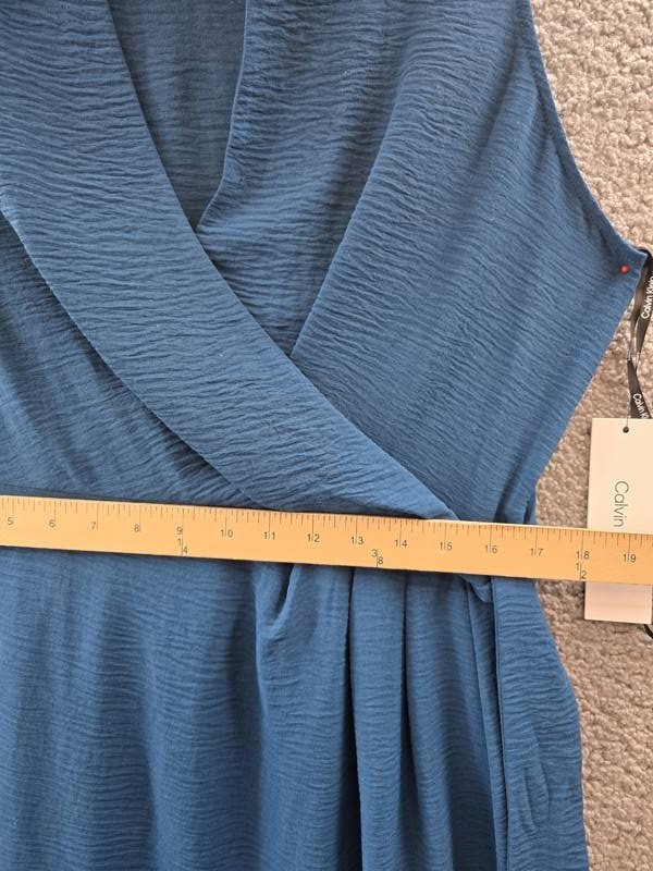 Calvin Klein Sleeveless Wrap V-Neck Sheath Dress Women’s 14 Cypress Pullover