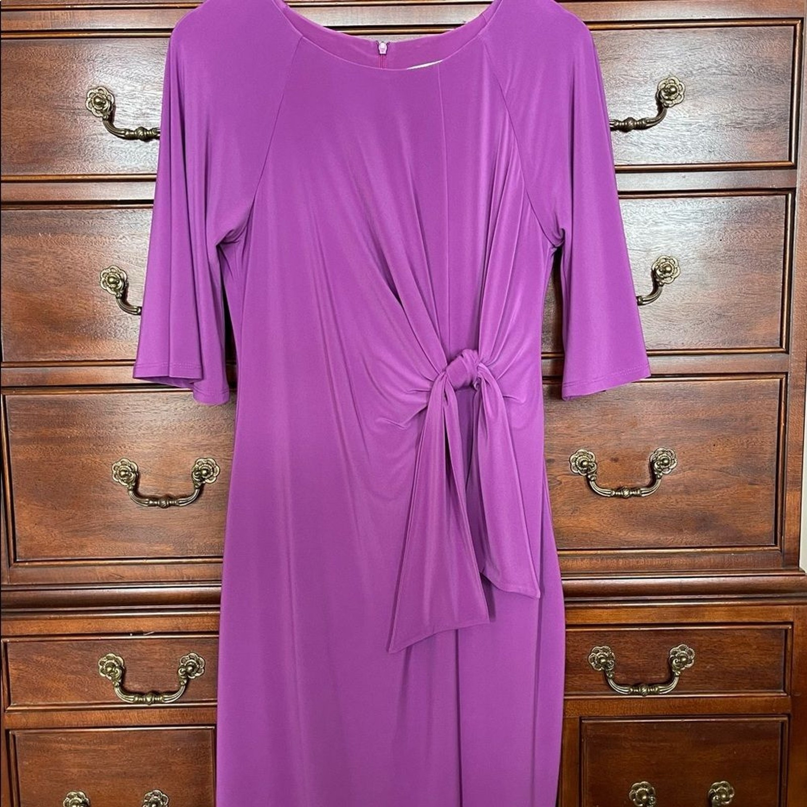 Joseph Ribkoff Fuchsia Tie-Waist Sheath Dress