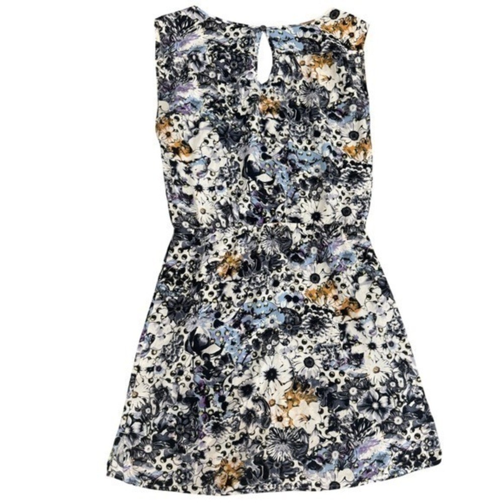 Volcom Floral Print Sleeveless A-Line Dress Women Size Small Keyhole Button Back