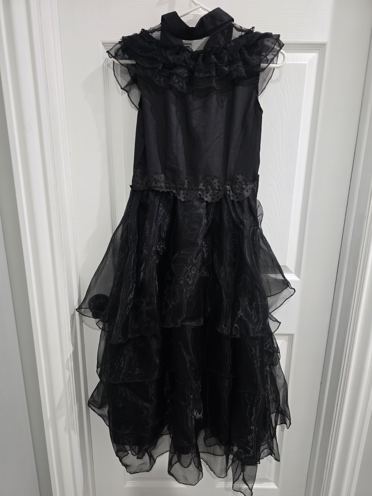 Black Tiered Gothic Punk Tulle Dark Aesthetic Gown Retro Party Size Small EUC