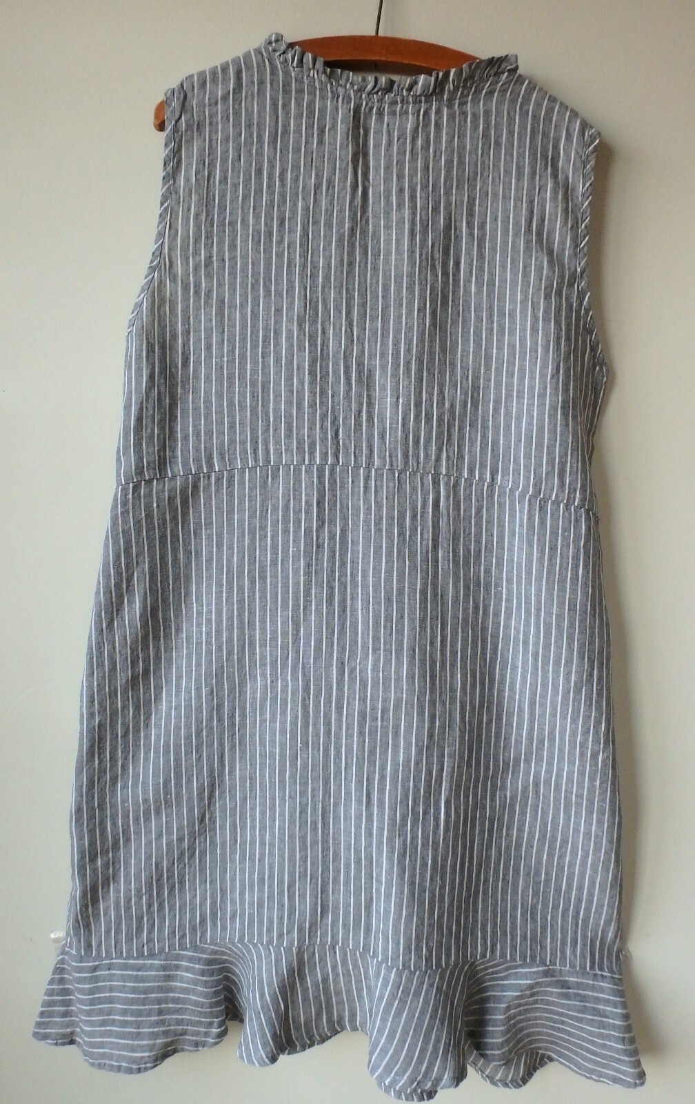 FLAX Designs Linen Dress M & L NWT Special Dress GREY STRIPE