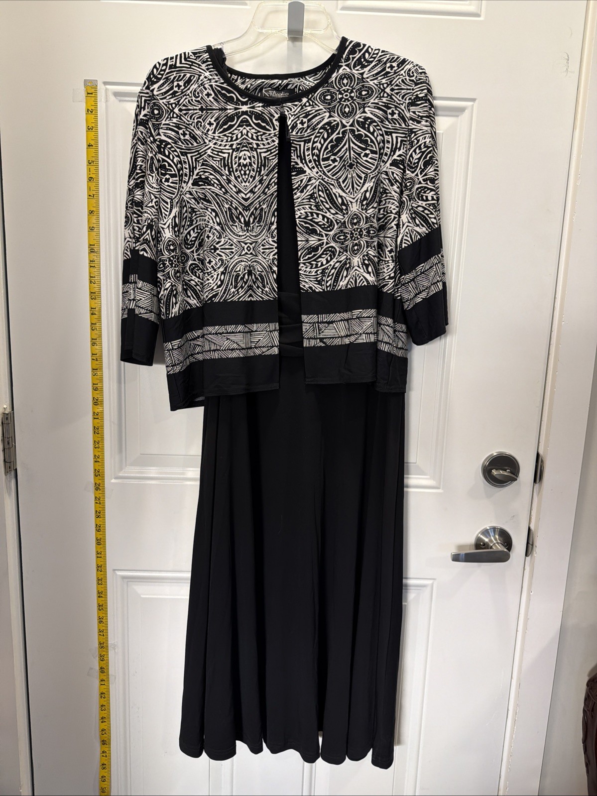 K Studio Collection 2 piece Dress Tank Dress & Shirt Jacket Size 16W Black Ev