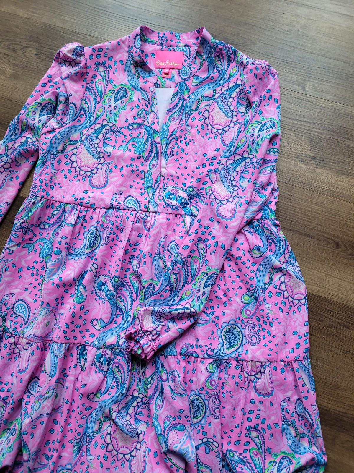 lilly puliter winona stretch dress pink sz M nwot