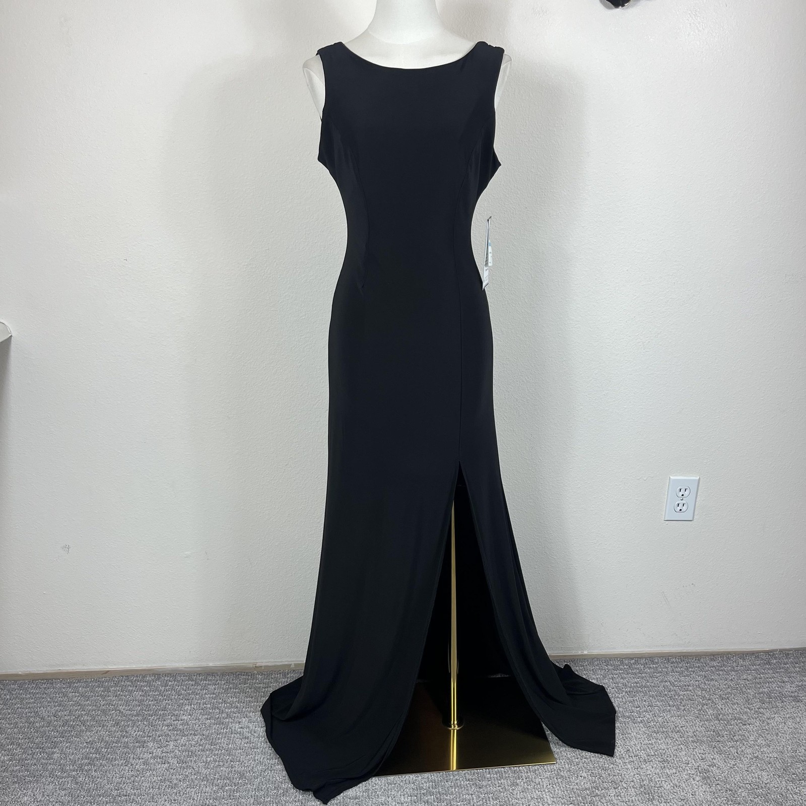 B Darlin Dress Juniors 5/6 Black Beaded Maxi Formal Prom Gown Wedding Guest