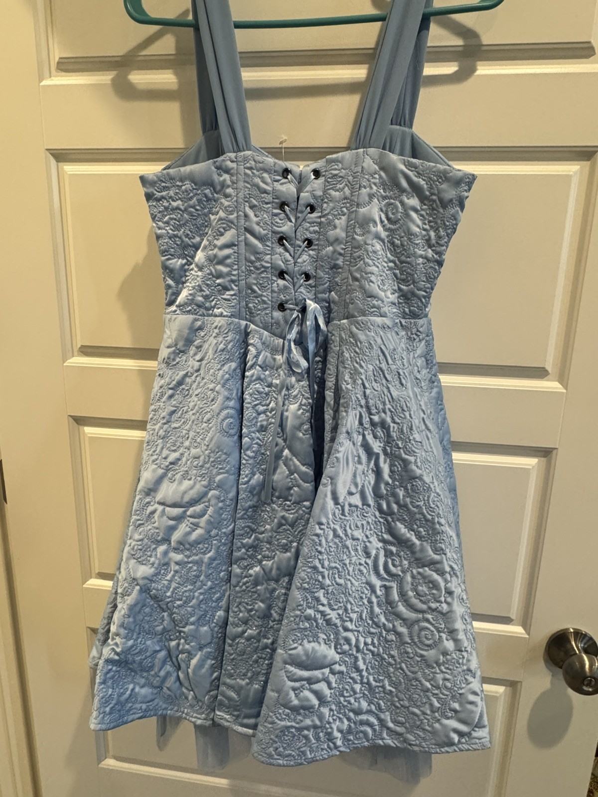 Disney Live Action Cinderella Corset Blue Embroidered Dress Hot Topic M NWT