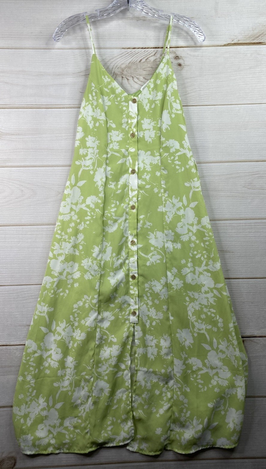 Sienna Sky S Slip Dress Midi Button Front Floral Sleeveless Tie Back Boho Beachy