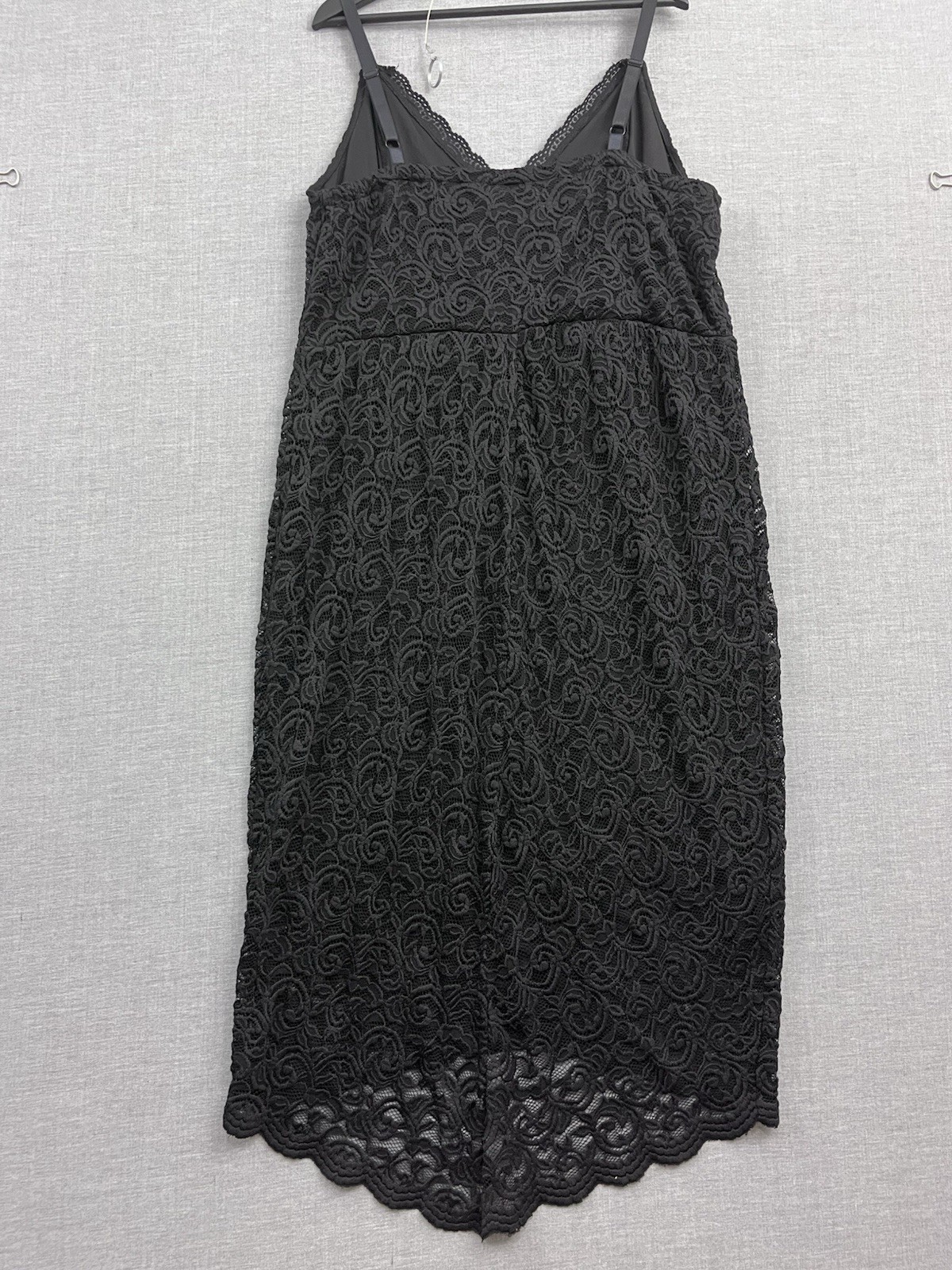 Torrid Dress Womens Black Lace Adjustable Straps Lined Scalloped Trim Stretch