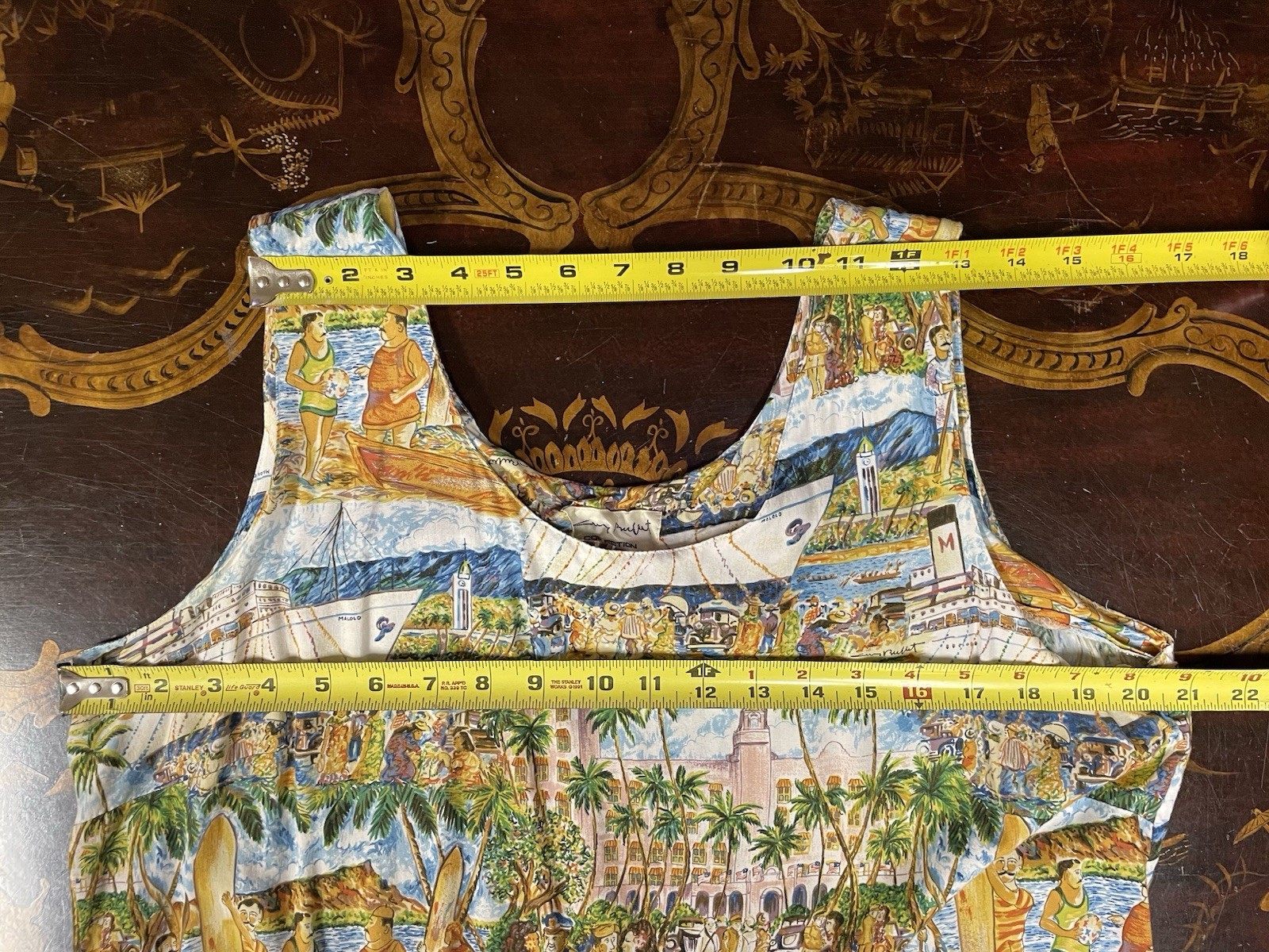VTG Reyn Spooner Guy Buffet Womens Sleeveless Hawaiian Waikiki Maxi Dress XL