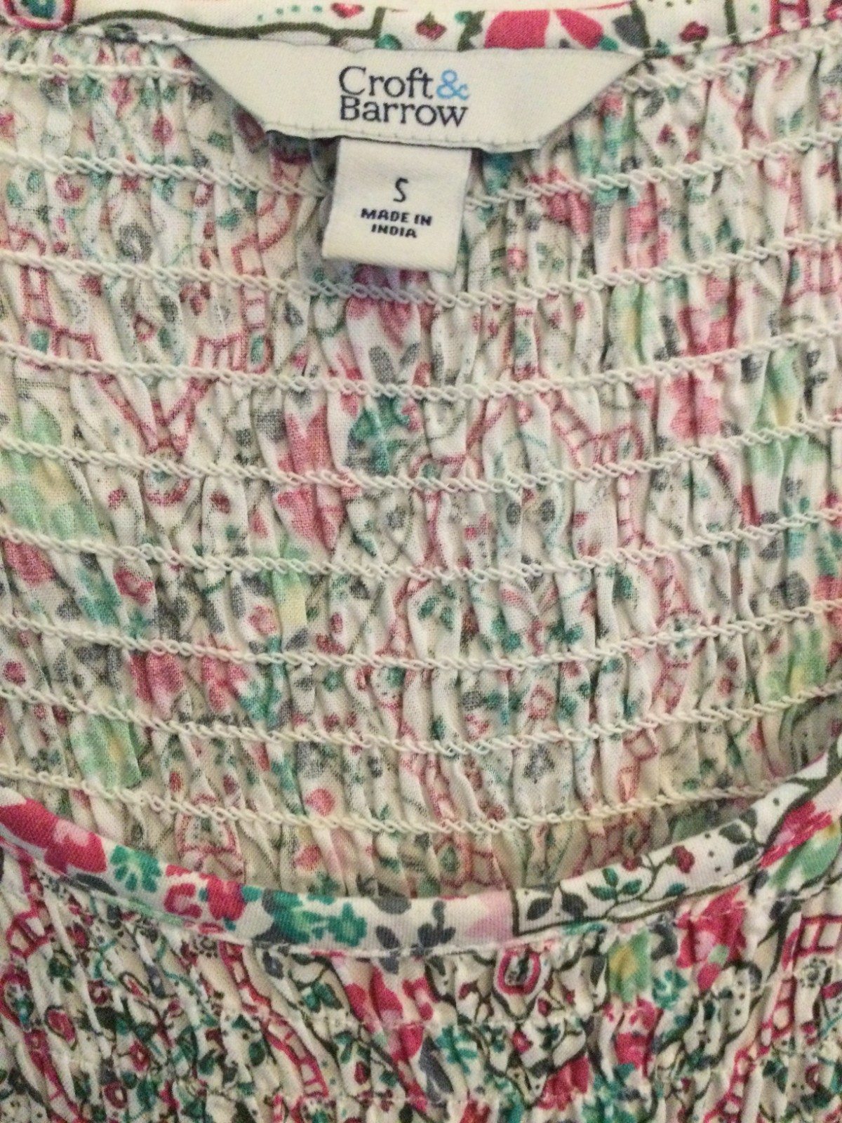 🌺CROFT & BARROW Floral Maxi Dress Smocked Sleeveless Boho w Pockets NWOT🌺
