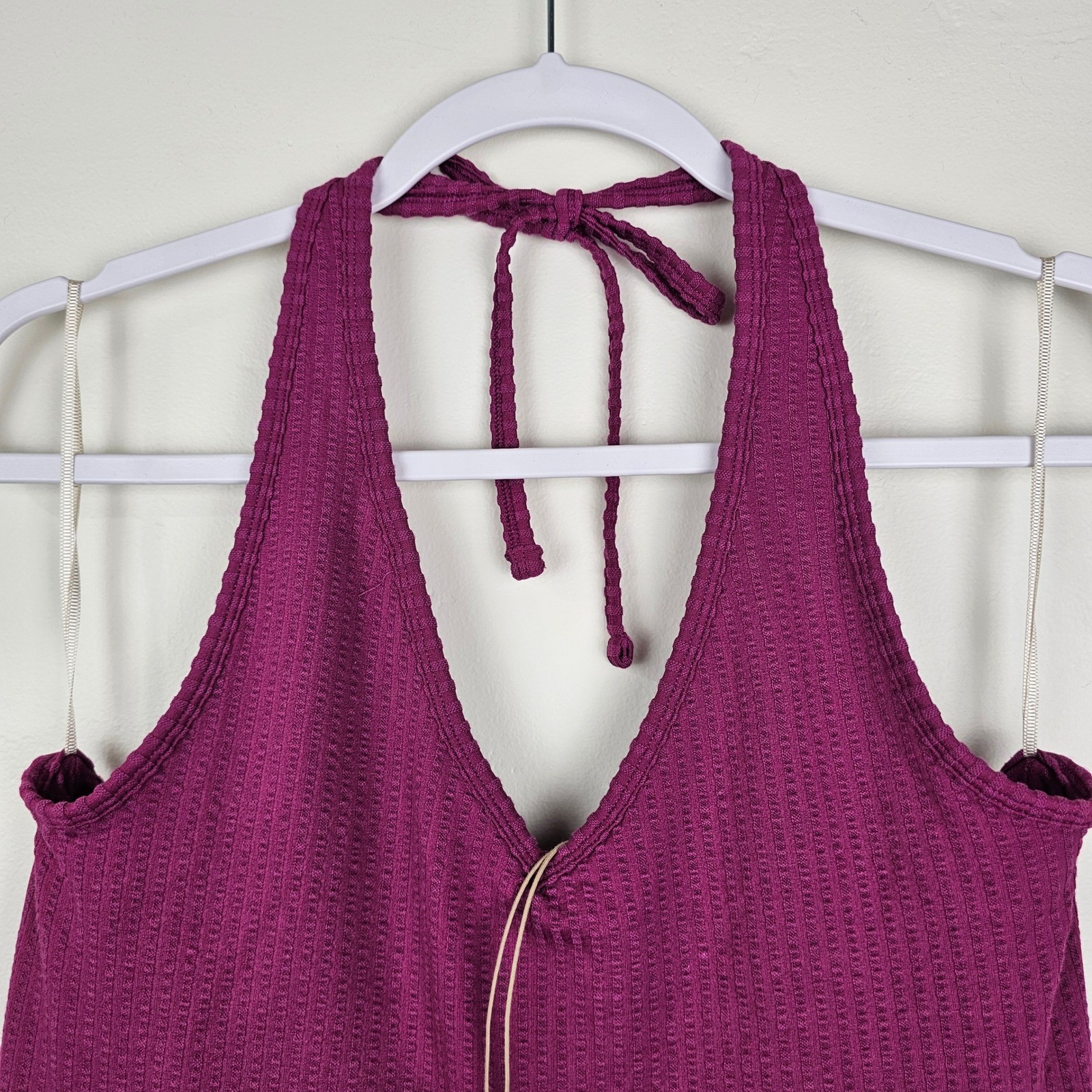 Toad&Co Halter Dress Women Large Boysenberry Sleeveless Pockets Support Bra