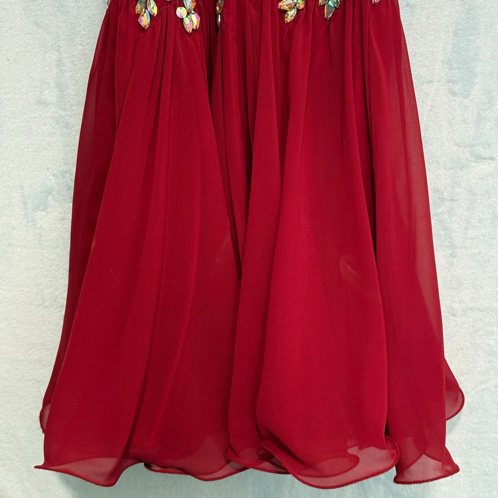 Dancing Queen Red Embellished Halter Cocktail Dress Homecoming Mini S Prom