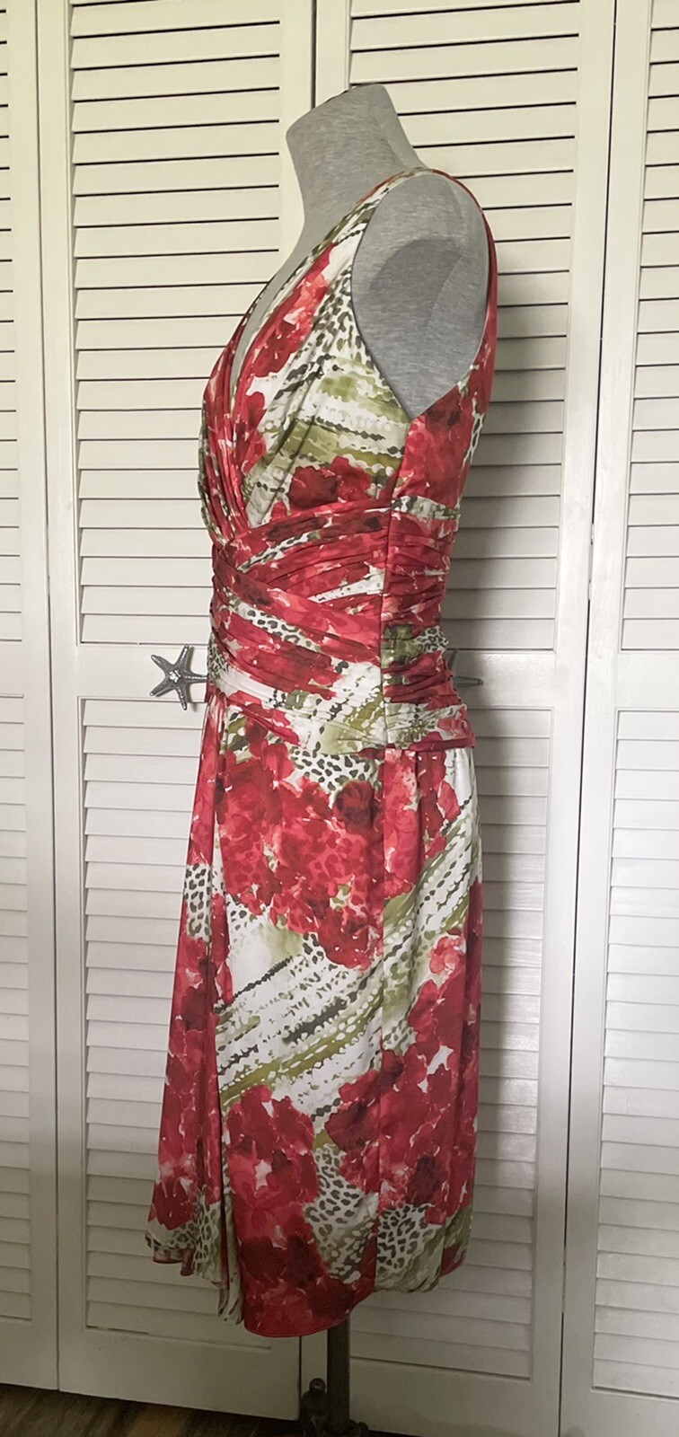 LIANCARLO Couture Bougainvillea Print Berry Color Silk Dress Size 6
