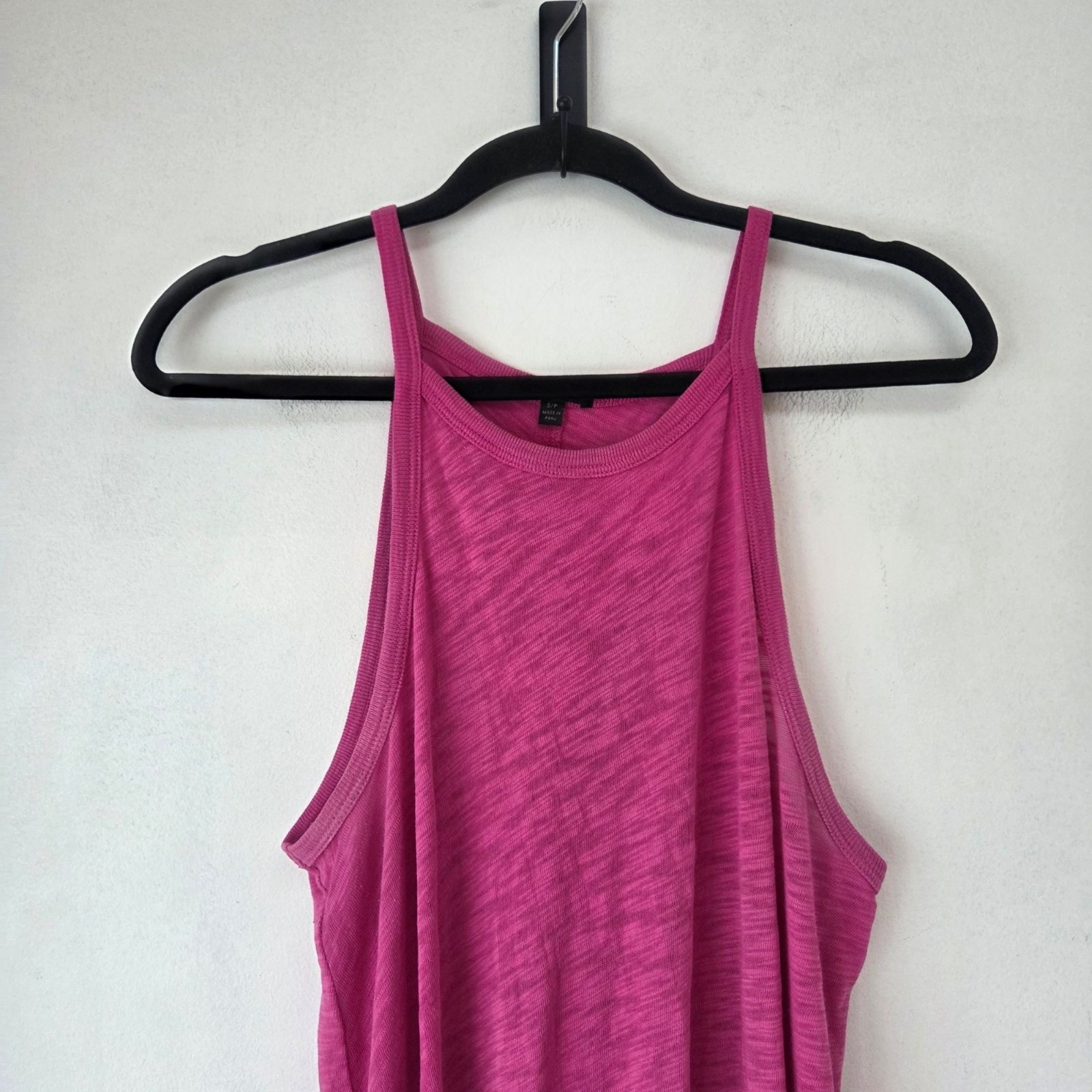 ATM Anthony Thomas Melillo Pink Shift Dress Mini Length Slub Cotton Tank Dress S