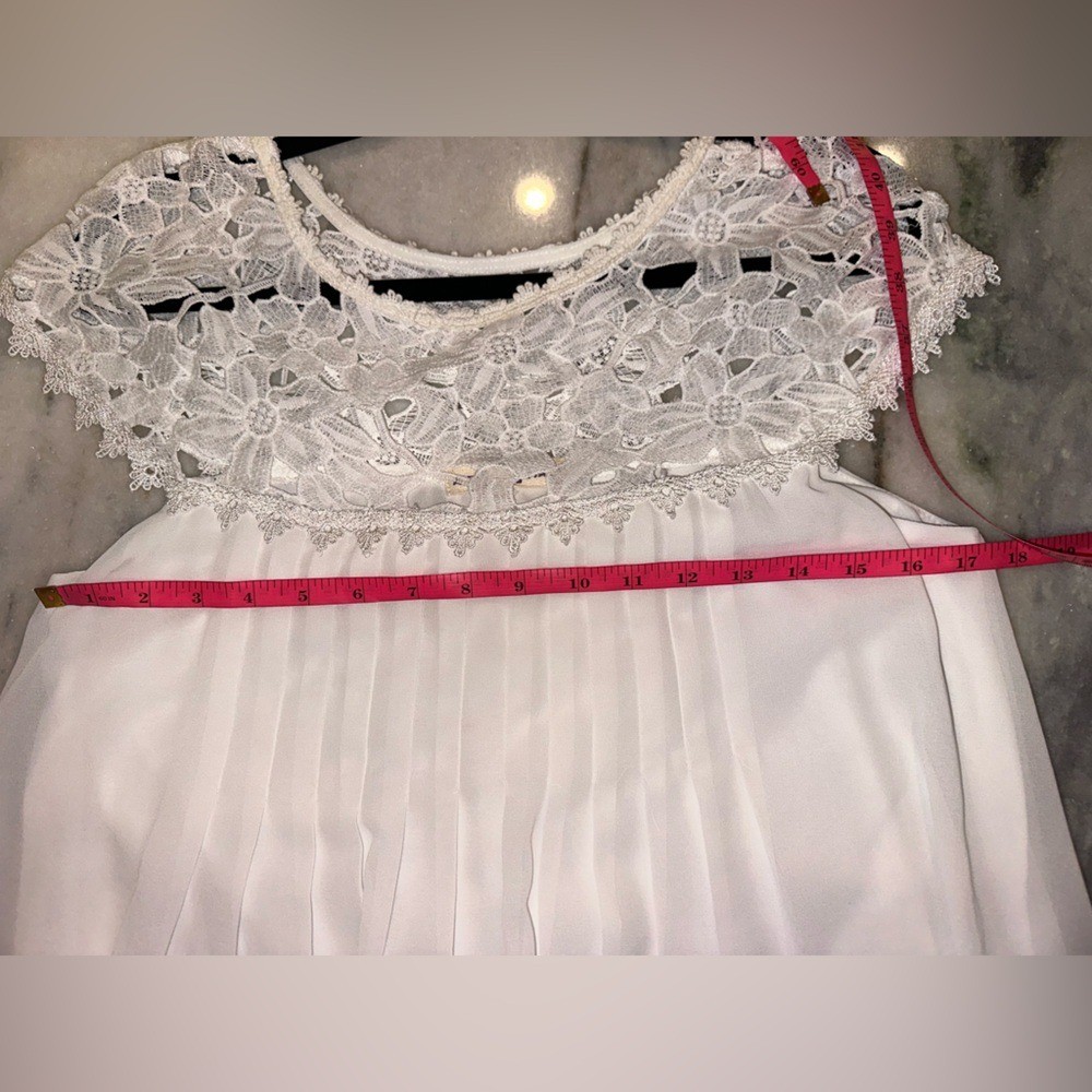 EUC Altar’d State Size Medium Elegant White Embroidered Lace Pleated Dress