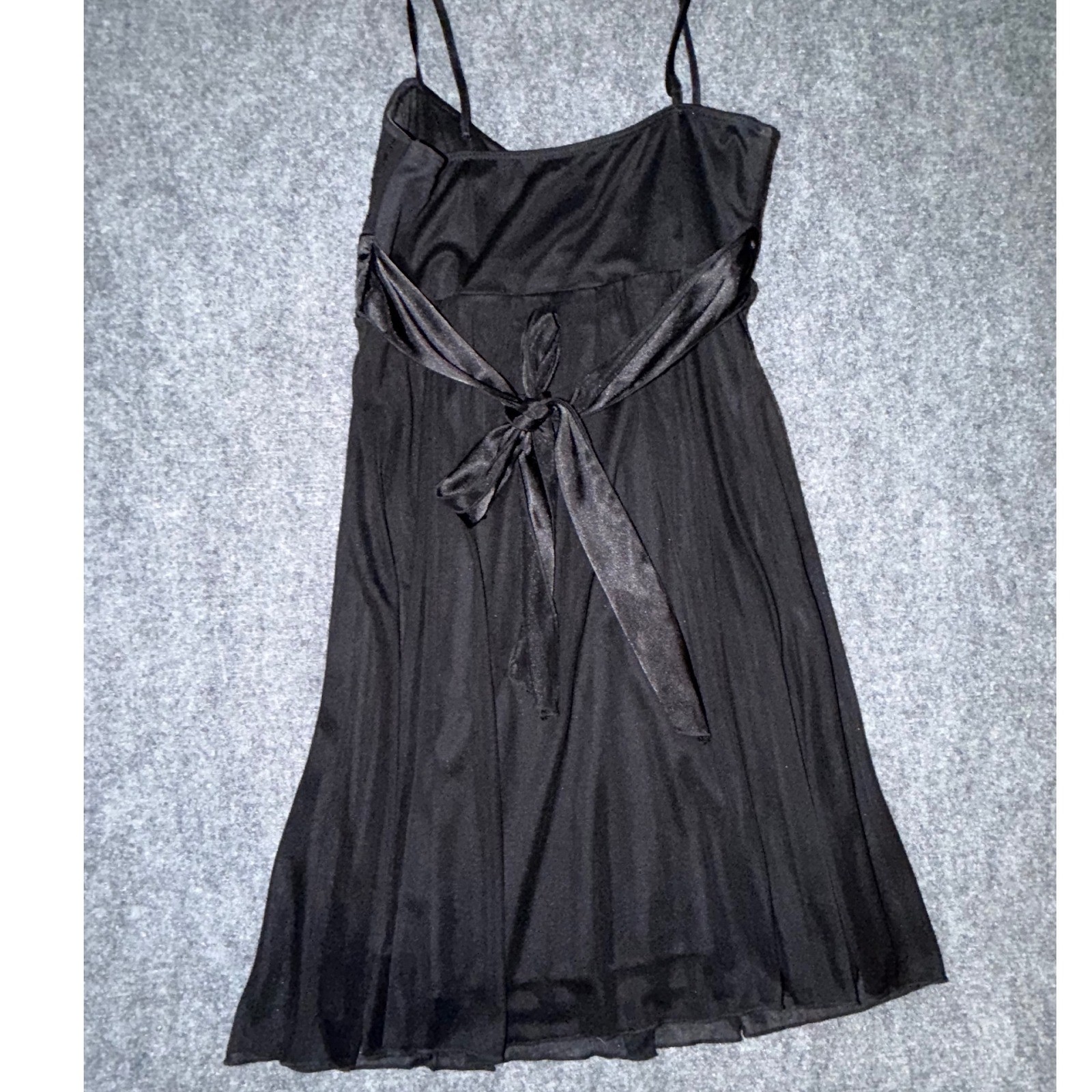 Y2K Ruby Rox Black Sequin Bow Empire Waist Babydoll Dress M vintage