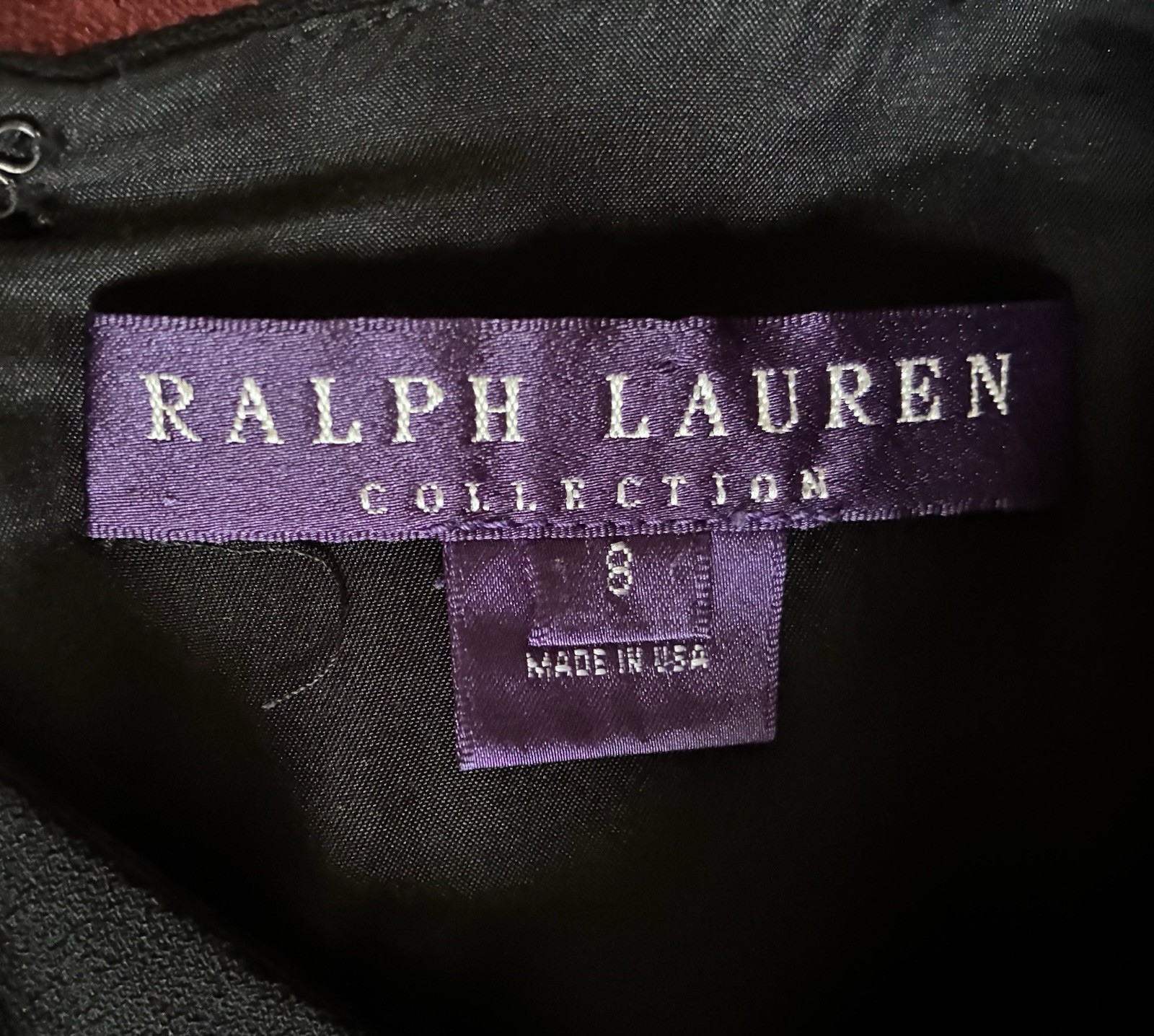 Ralph Lauren Collection Purple Label Black Dress Fit Flare Pleated Sleeveless 8