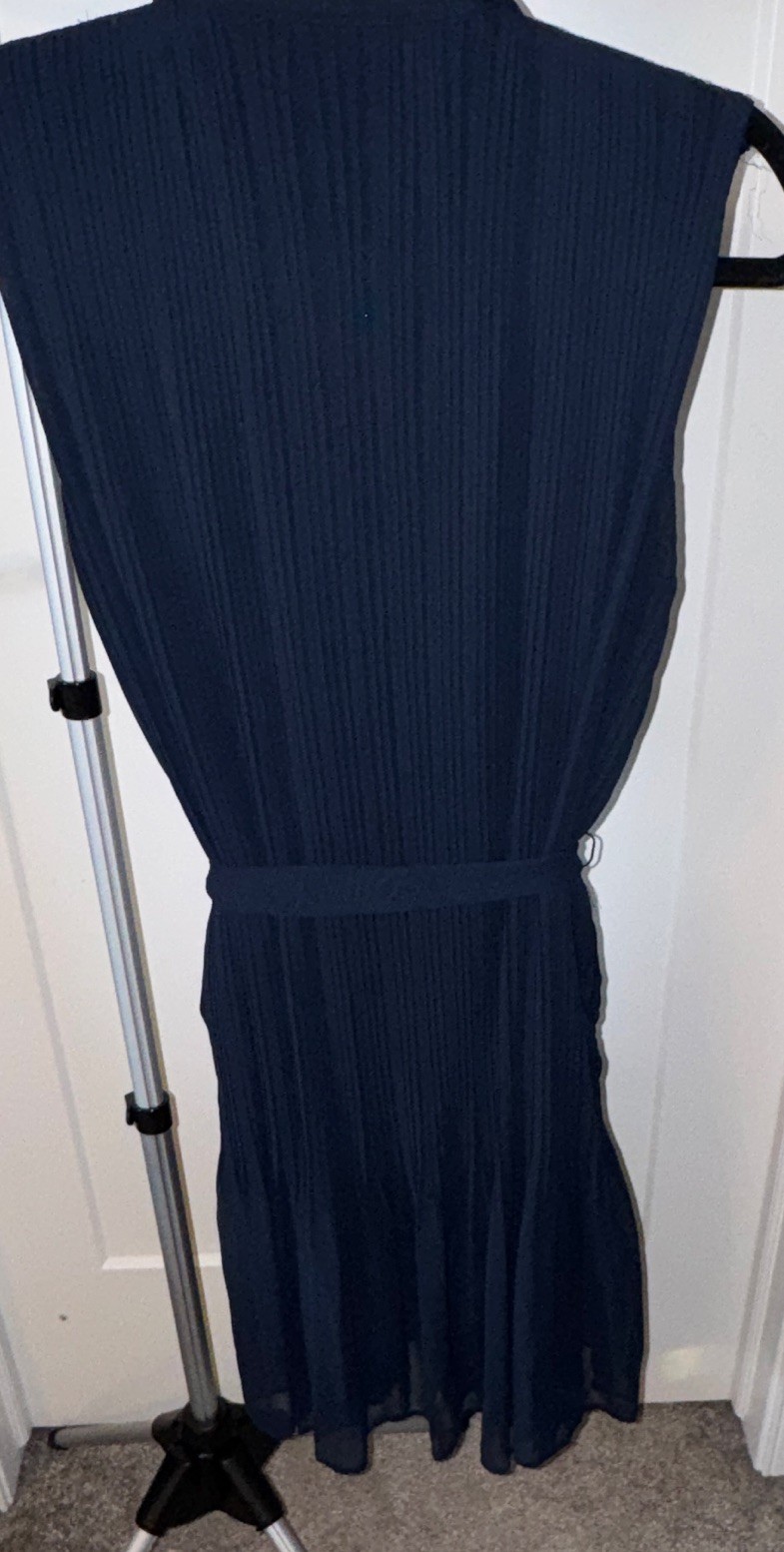 Joie Solid Blue Sleeveless Collared Button-Front Belted Jumpsuit One-Piece L