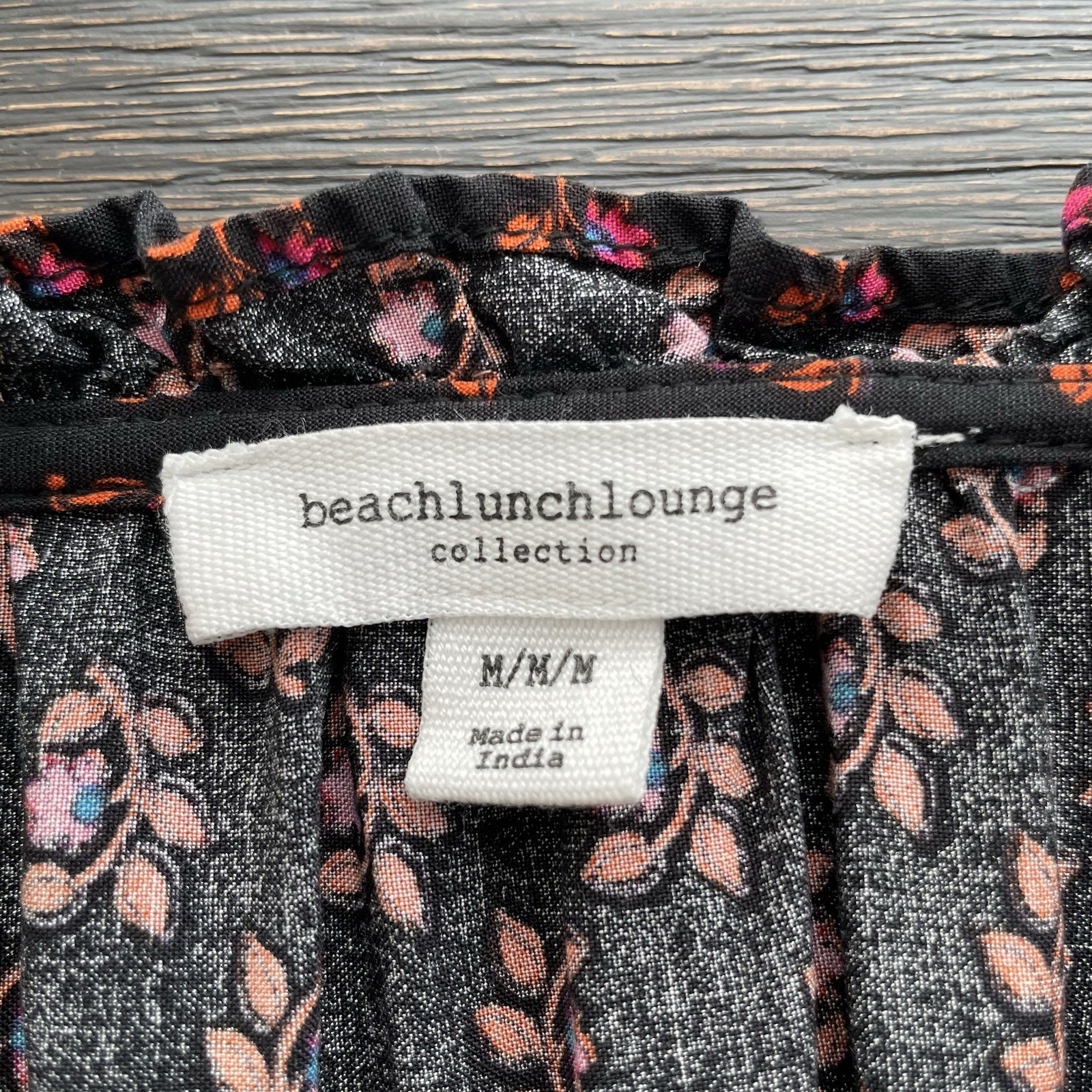Beachlunchlounge Size Medium Long Sleeve Ruffle Hem Peasant Style Dress