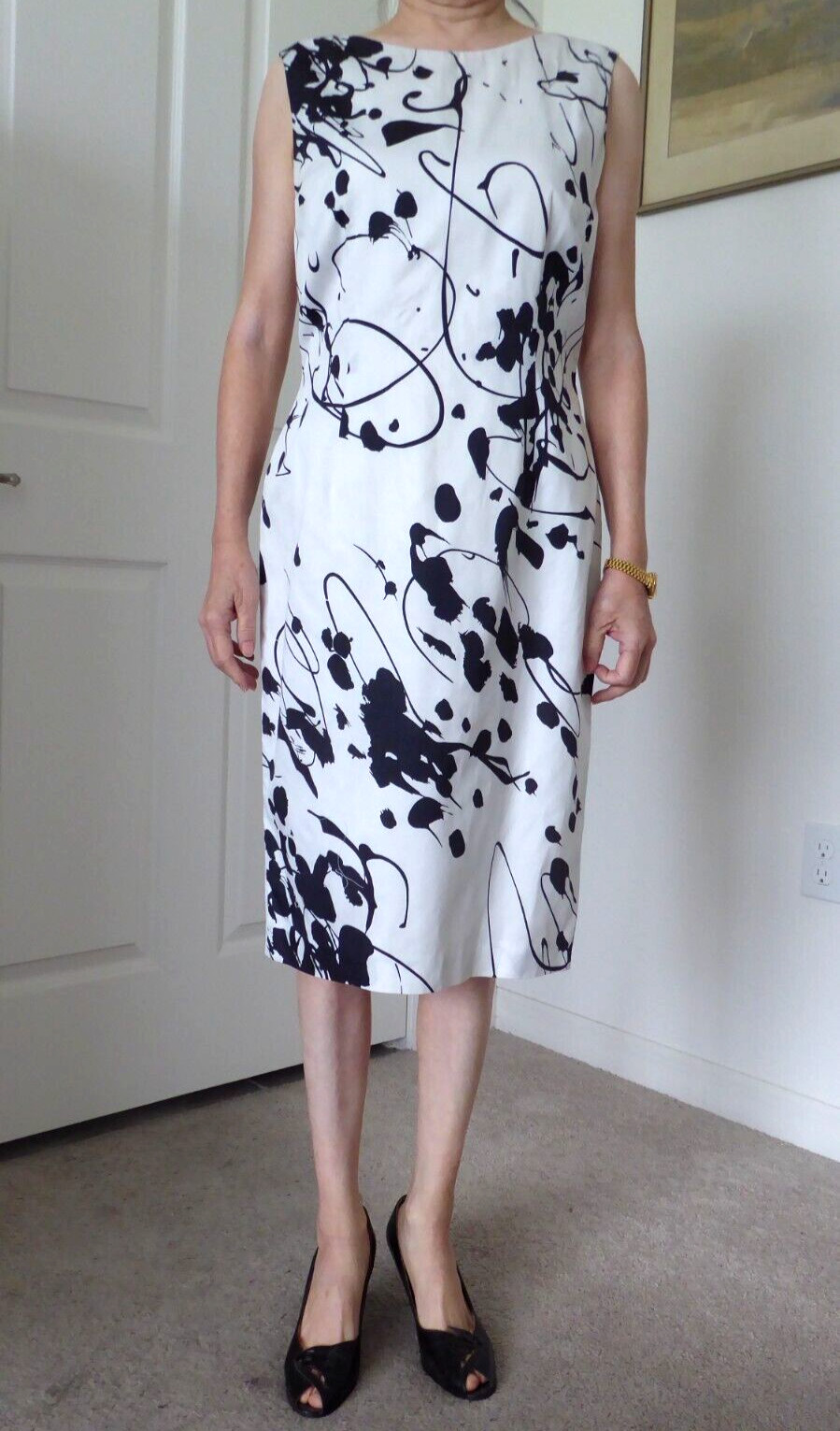 Linda Allard Ellen Tracy Classic Cotton Summer Dress Size 8, Lined