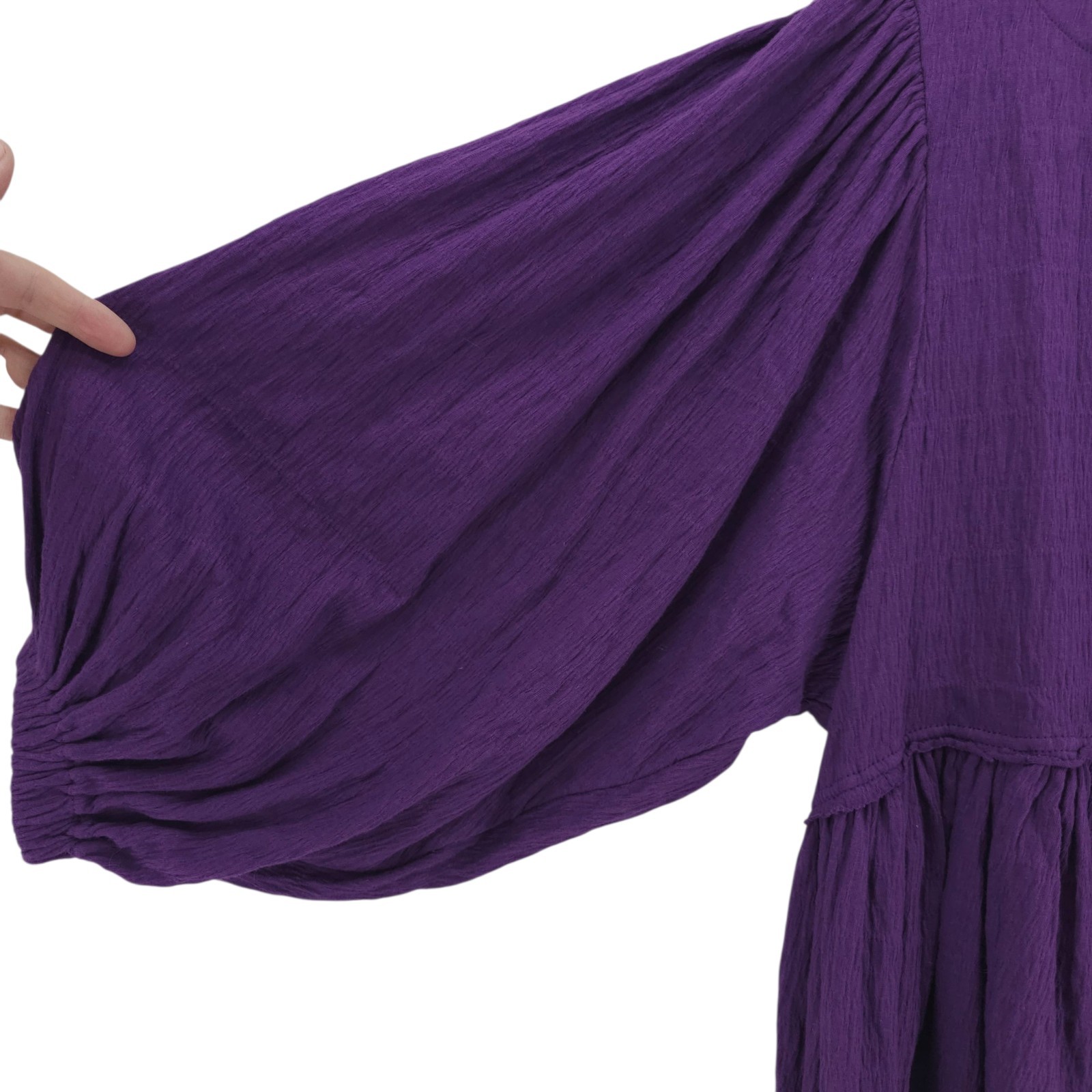 NWT FREE PEOPLE BEACH Get Obsessed Babydoll Mini Dress Petunia Purple MEDIUM